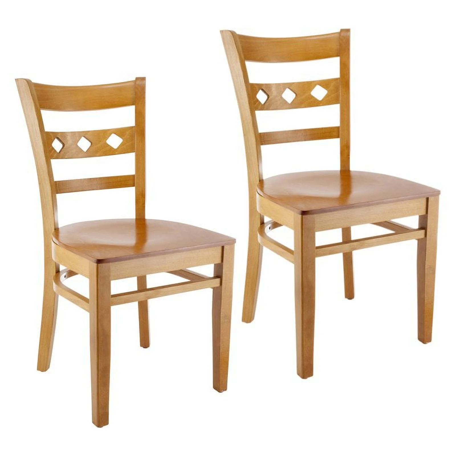 Diamond Side Chair in Cherry with Wood Seat (Set of 2)