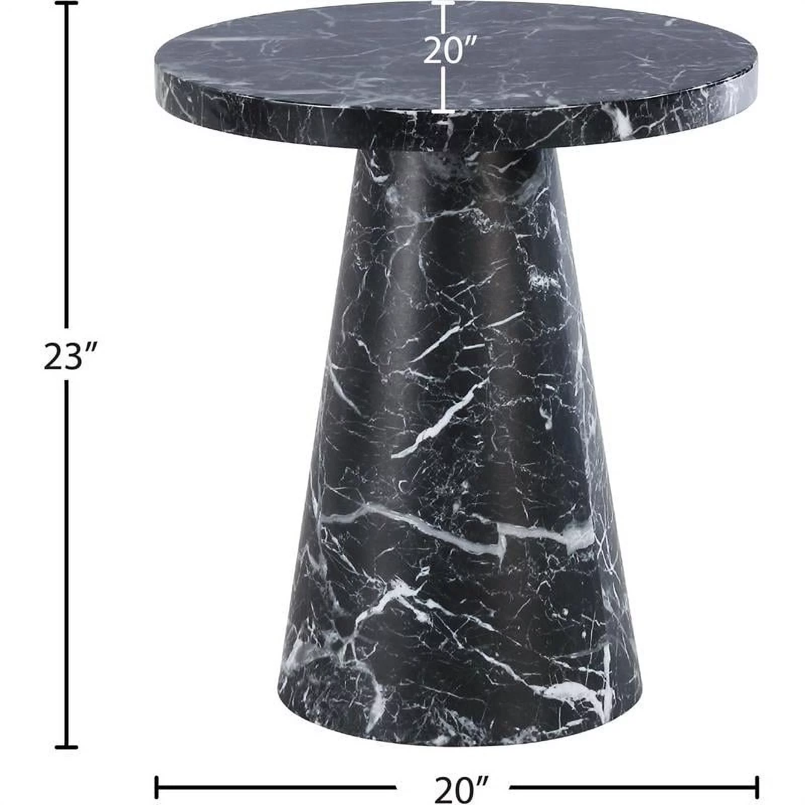 Meridian Furniture Omni Black Faux Marble 20
