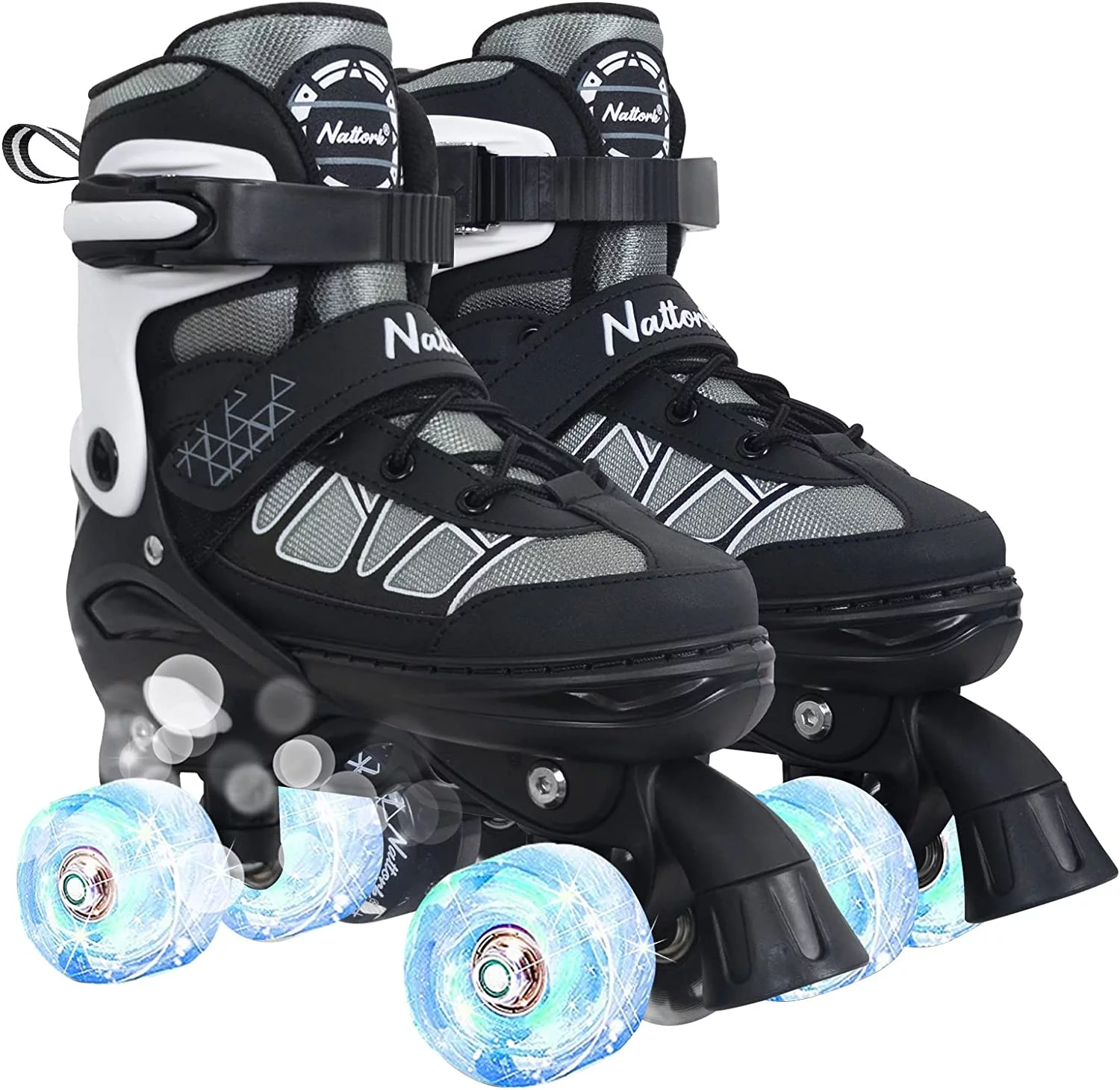 Kids Roller Skates for Boys and Girls 4 Size Adjustable Light Up Wheels Purple Size M