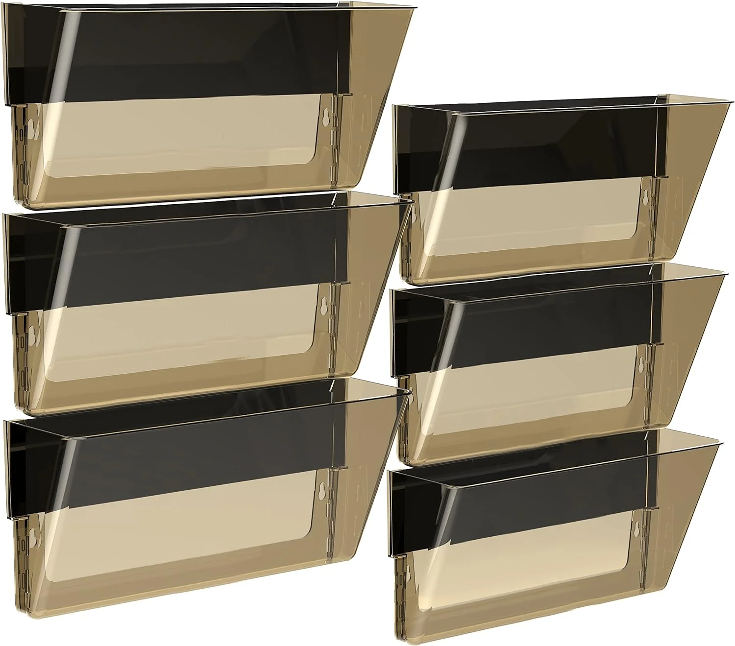 Storex Legal-Size Magnetic Wall Pocket – Plastic File Organizer, Heavy-Duty Magnet Holds 5Lbs, Smoke, 6-Pack (70326U06C)