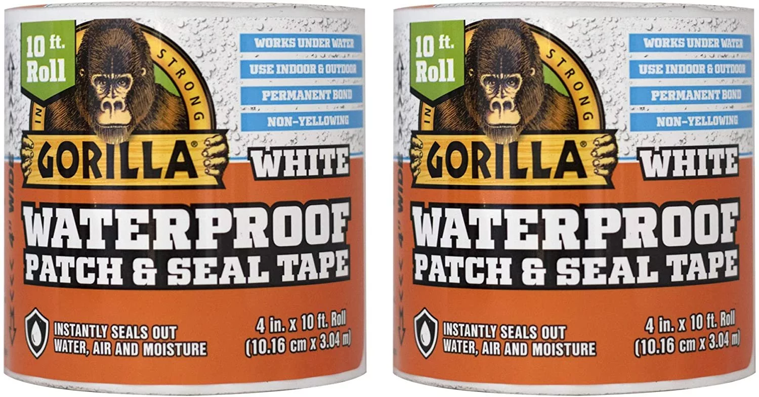 Gorilla 105492 White 2-Pack Waterproof Patch & Seal Tape, 2 Pack