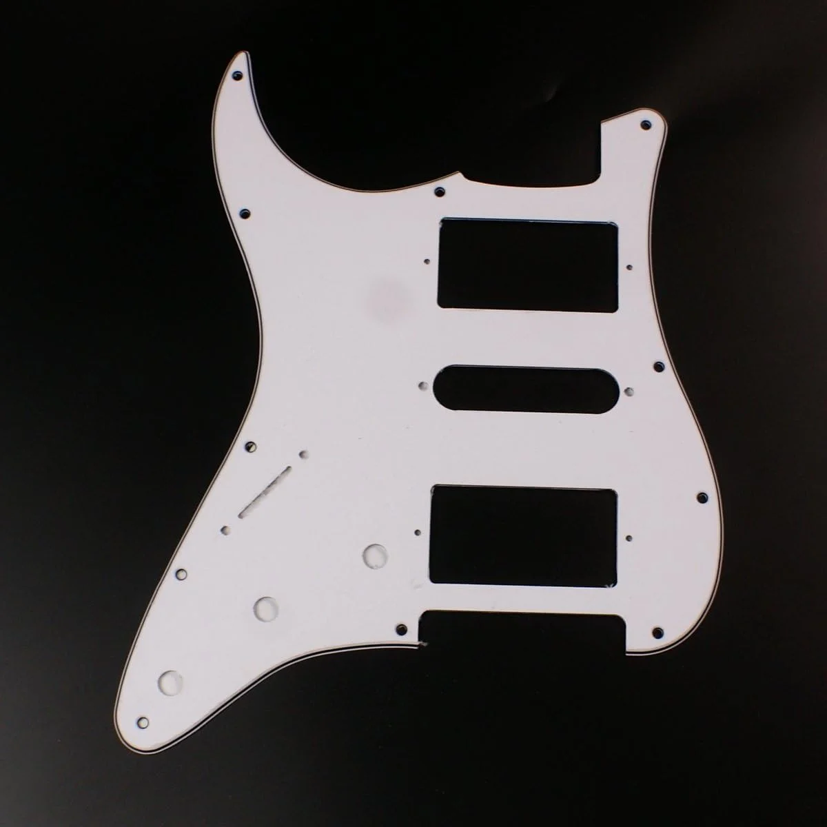 Left Handed Strat HSH Layout Guitar Pickguard,3Ply White