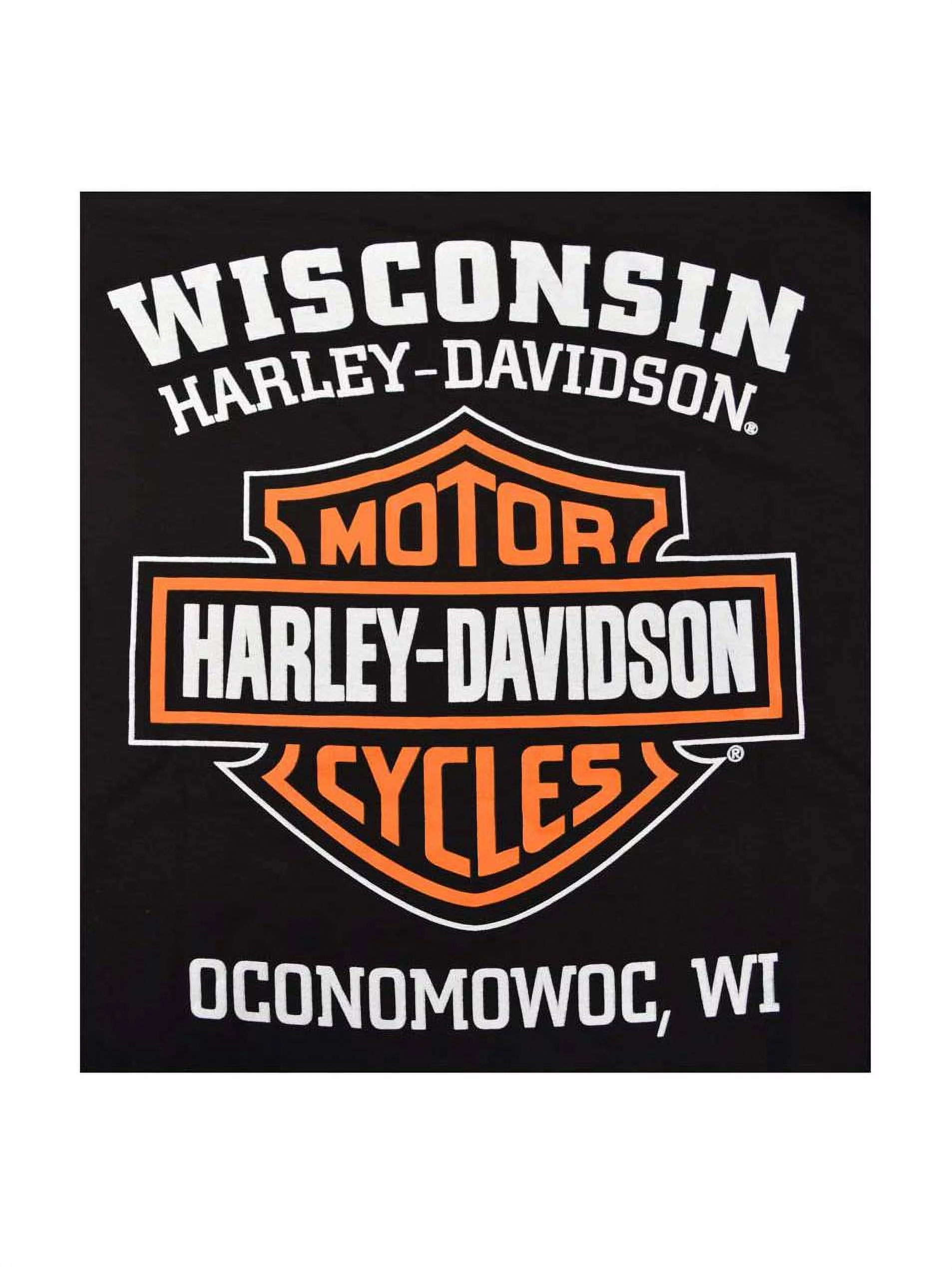 Harley-Davidson Men's Elongated Orange Bar & Shield Black T-Shirt (XL-Tall), Harley Davidson