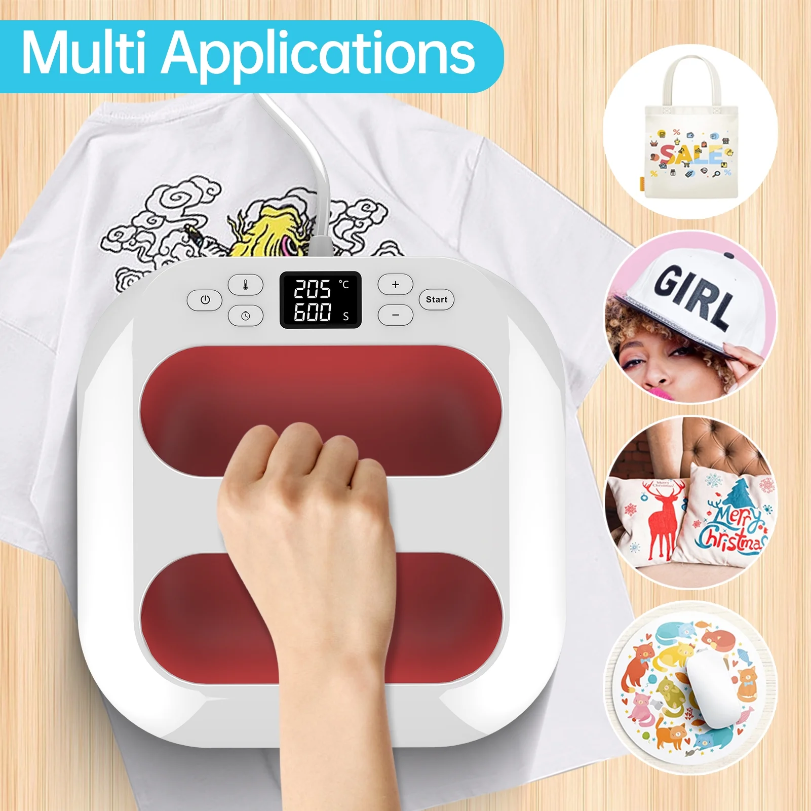 Heat Press Machine,Vinyl Shirt S 9''x9'' Iron Press Sublimation And Vinyl Heat Press And Vinyl Shirt Press Heat And Auto Shutdown Temperature And Auto Safety Function Sublimation 1. Qisuo