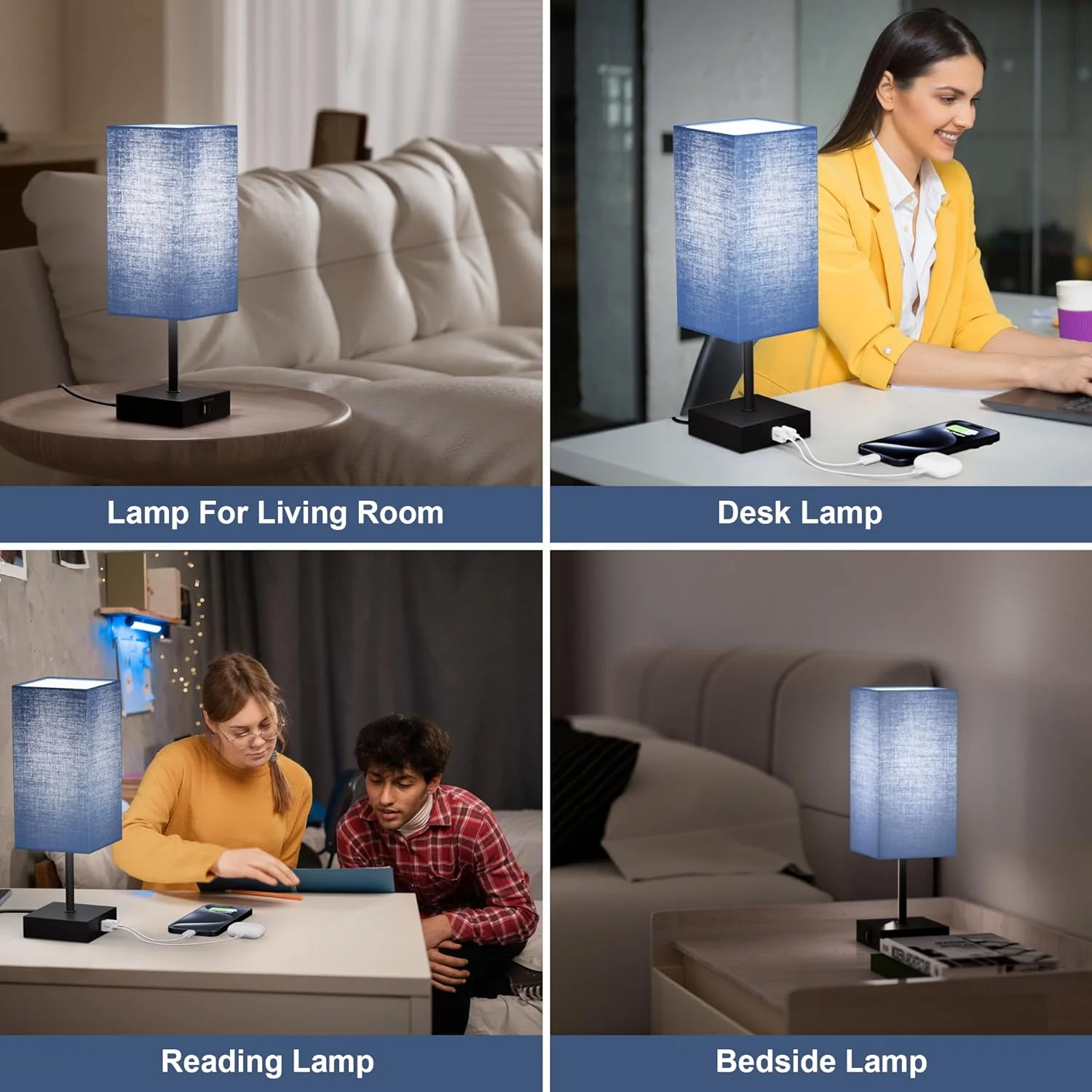 Comzler Table Touch Bebdside Lamp  2 Pack