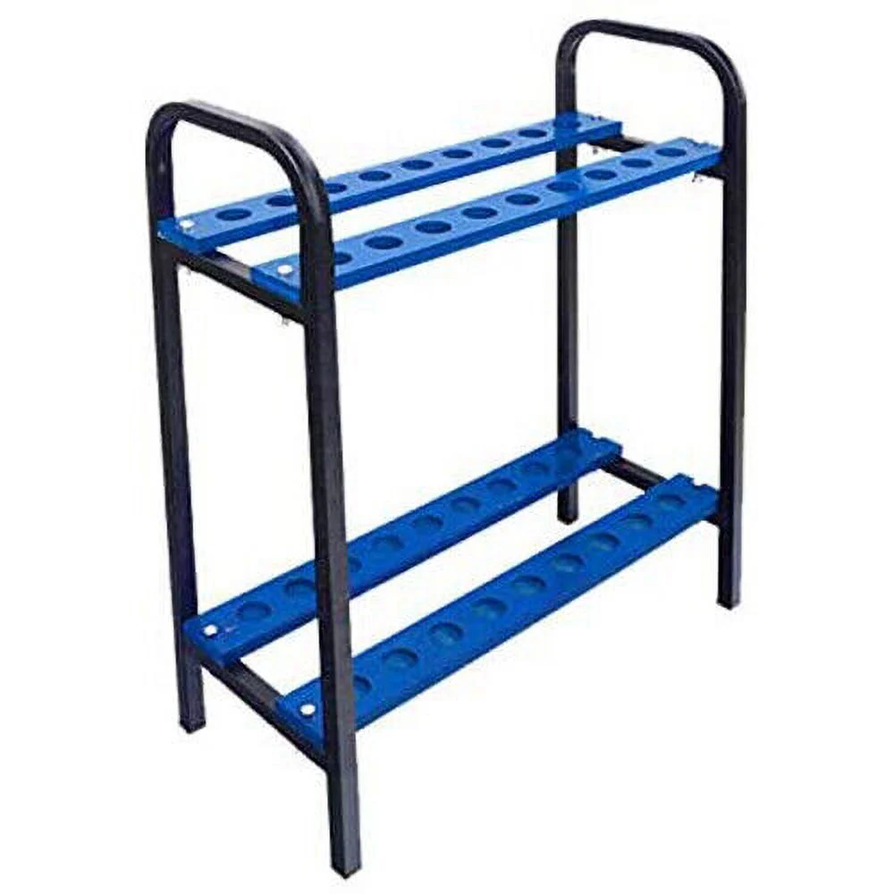Crestgolf 18 Holes Golf Club Rack, Golf Stand Display Organizer Shelf, Durable Metal Black&Blue Golf Club Holder Shelf 1 Pcs