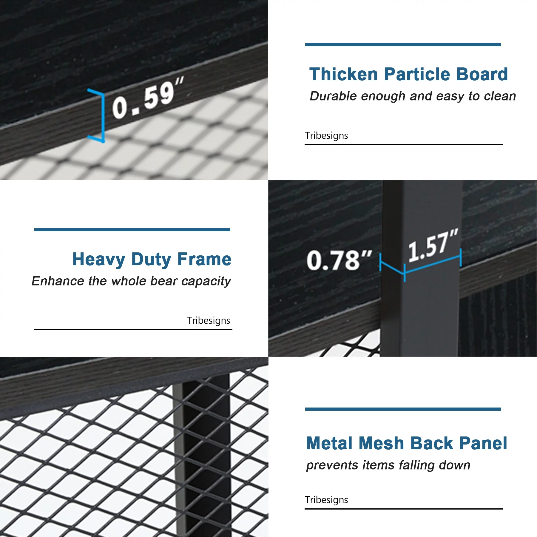 Modern 5-Tier Bookshelf Industrial Wide Bookcase Rustic Wood and Metal Standing Bookshelf