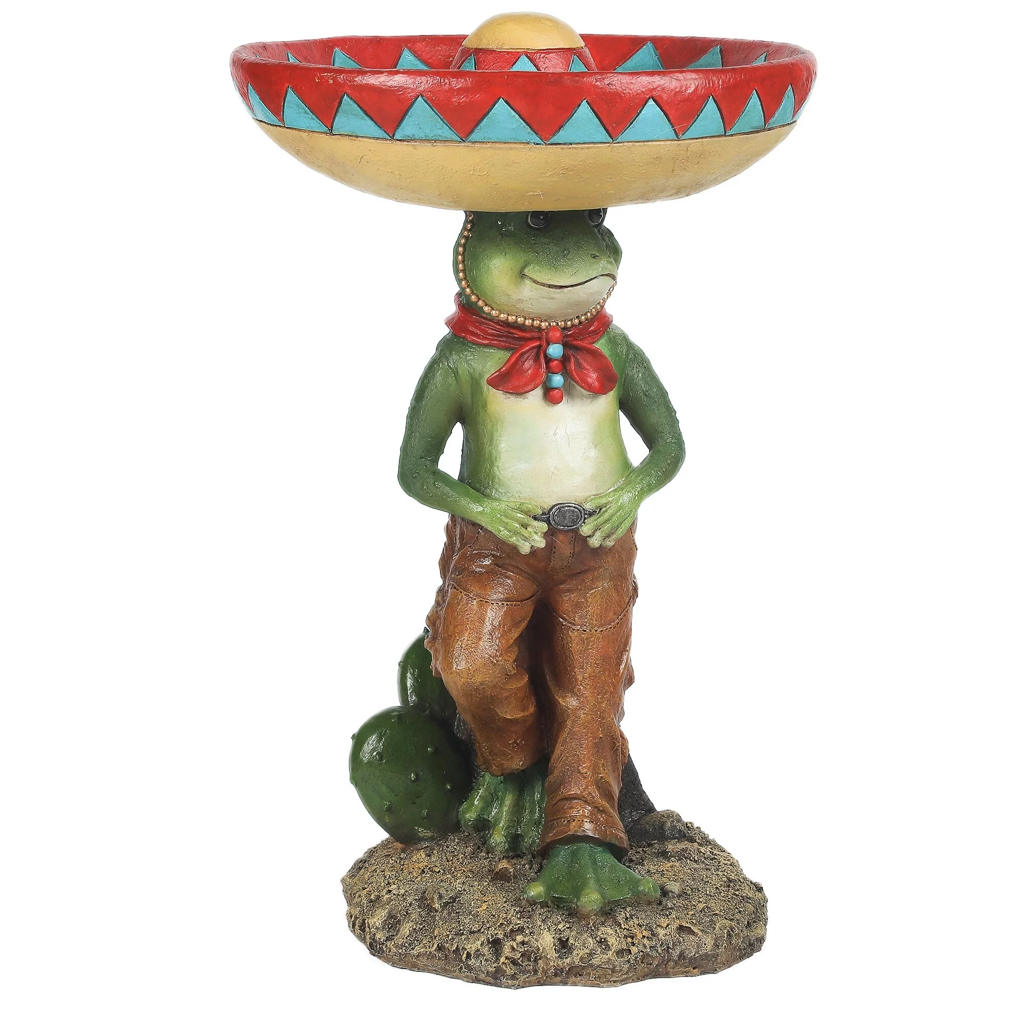 Luxen Home Resin Southwestern Frog Bird Bath
