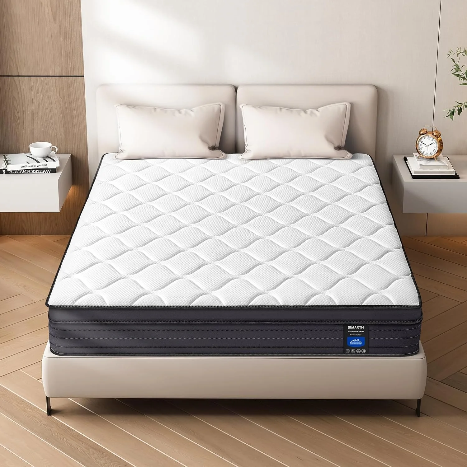 YILAN Queen Size Mattresses - 12 Inch Hybrid Queen Mattress in a Box, Memory Foam Queen Matress with Motion Isolation and Pressure Relief, Strong Edge Support and Pocket Springs, Medium Firm