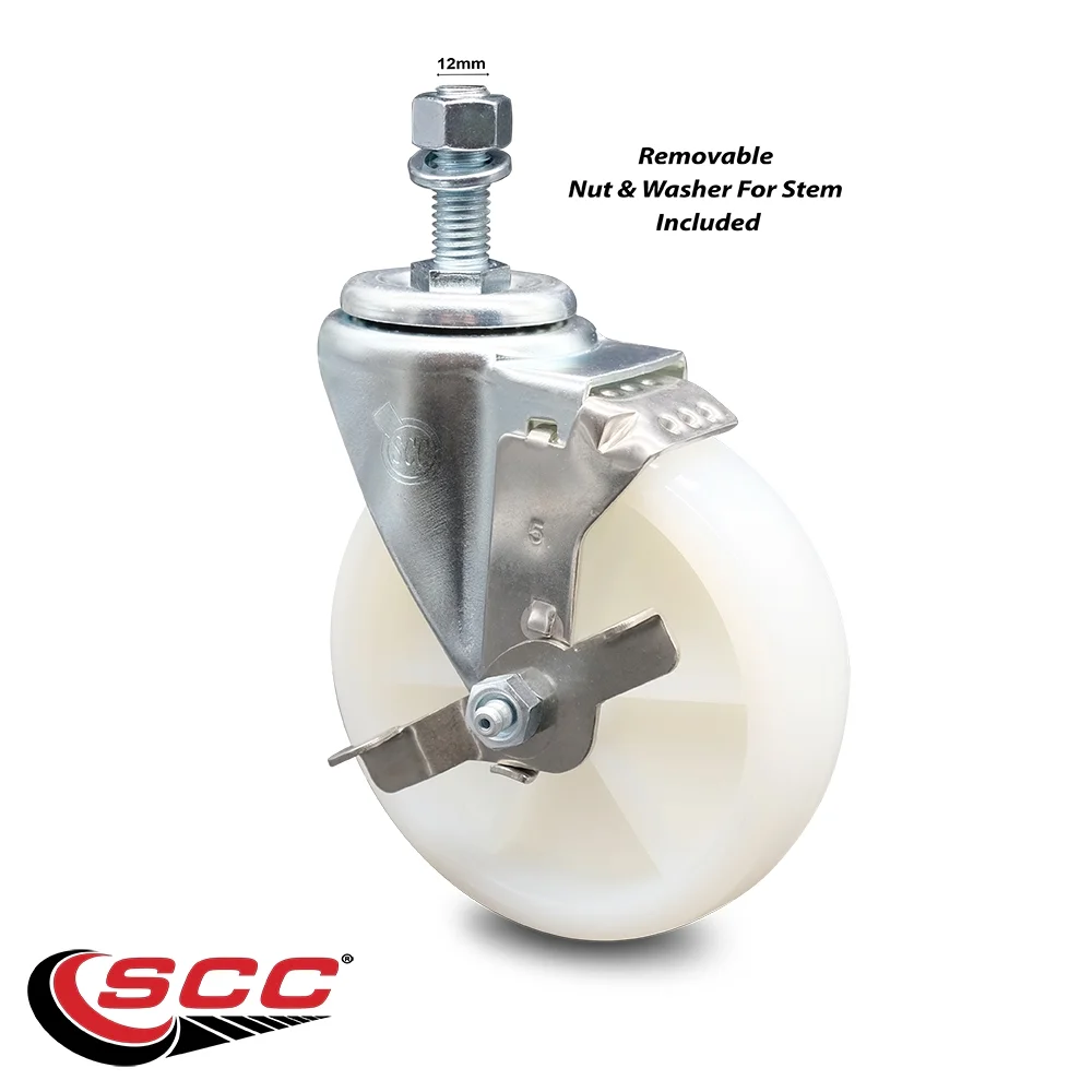 Nylon Swivel Threaded Stem Caster w/5