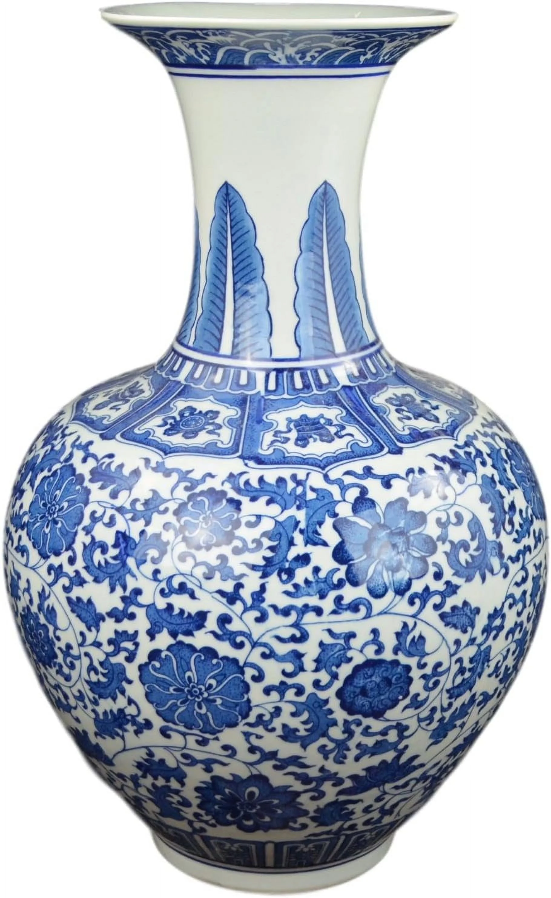 Classic Blue And White Floral Porcelain Vase, China Vase, Decorative Vase, Reward Vases
