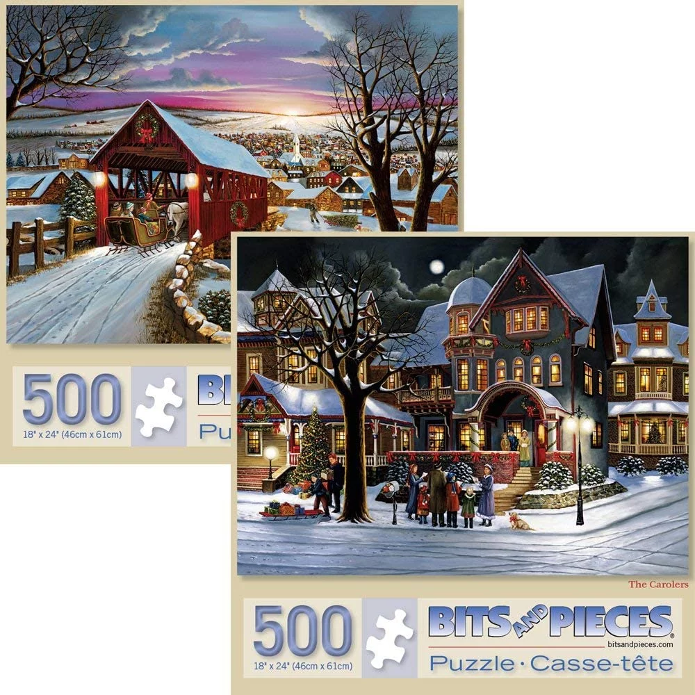 Bits and Pieces - Value Set of Two (2) 500 Piece Jigsaw Puzzles for Adults - Each Puzzle Measures 18