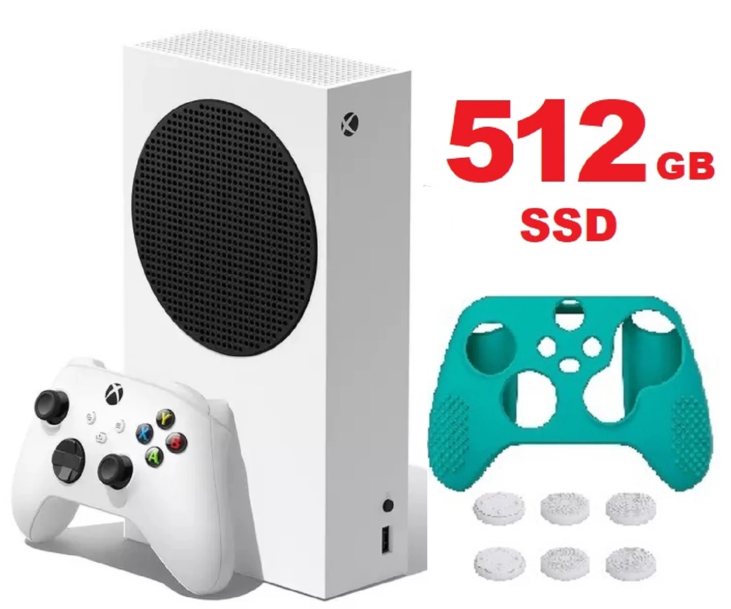 2022 Newest Xbox Series S Gaming Console System 512GB SSD White S Version W/Silicone Controller Cover Skin