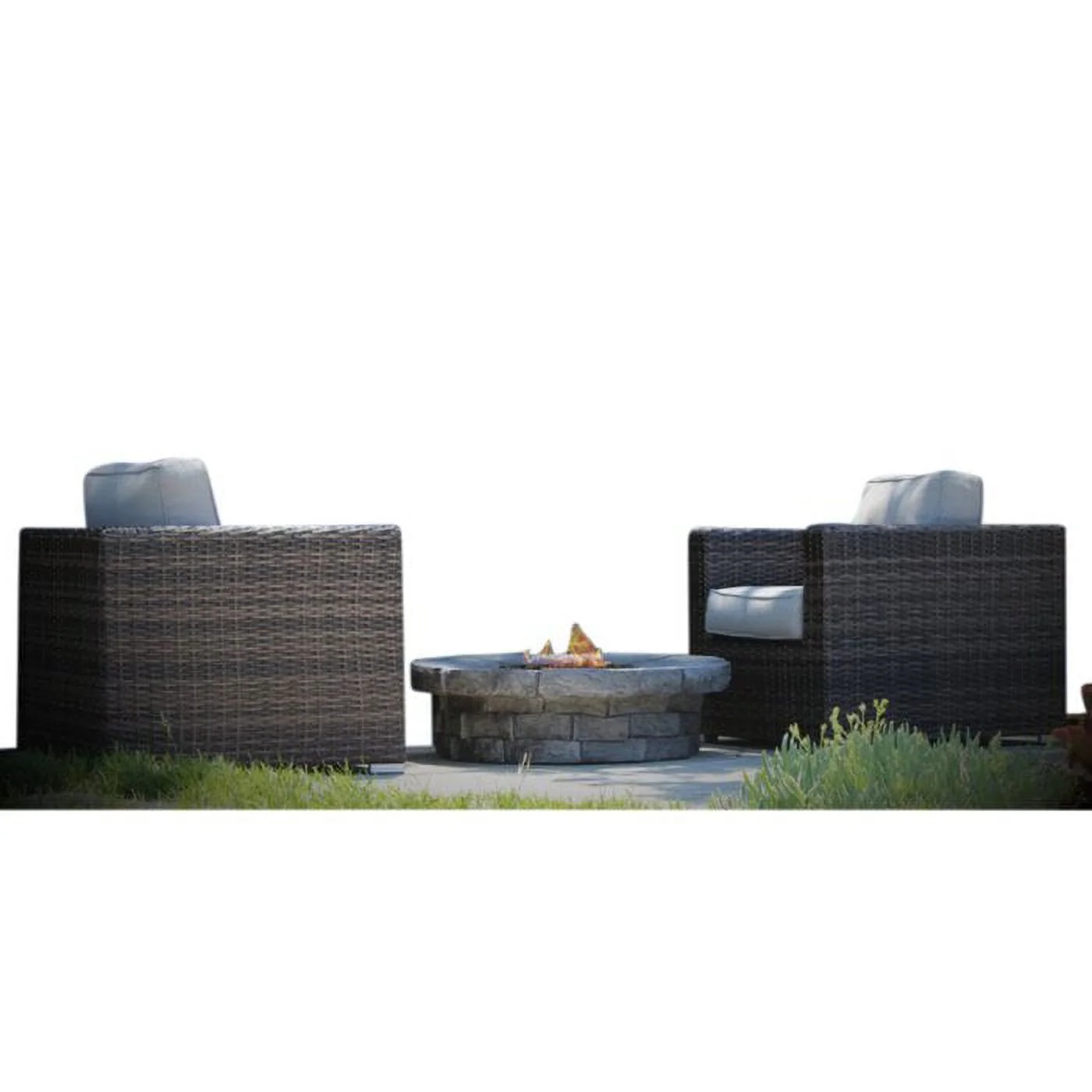 Living Source International 3 Piece Conversation Set with Cushions (Espresso) Fully Assembled