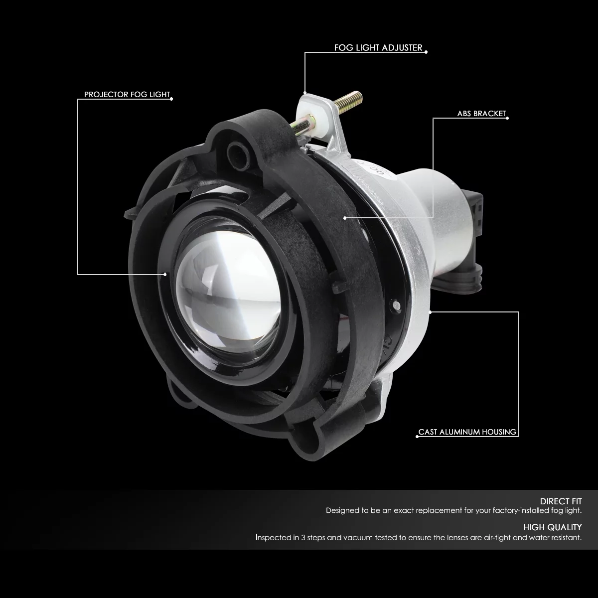 DNA Motoring FL-ZTL-320-CH For 2003 to 2018 Buick Chevy GMC Pontiac Saturn Factory Style Clear Lens Projector Fog Light Lamps 04 05 06 07 08 09 10 11 12