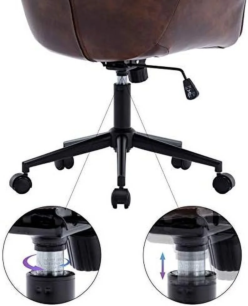 CHIOKN Duhome  Office Chair Velvet Desk Chair with Gold Metal Base with Mid Back Cute Ergonomic Computer Desk Chair Task Chair with Arms  Wheels Adjustable Swivel 1PCS (Grey Velvet)