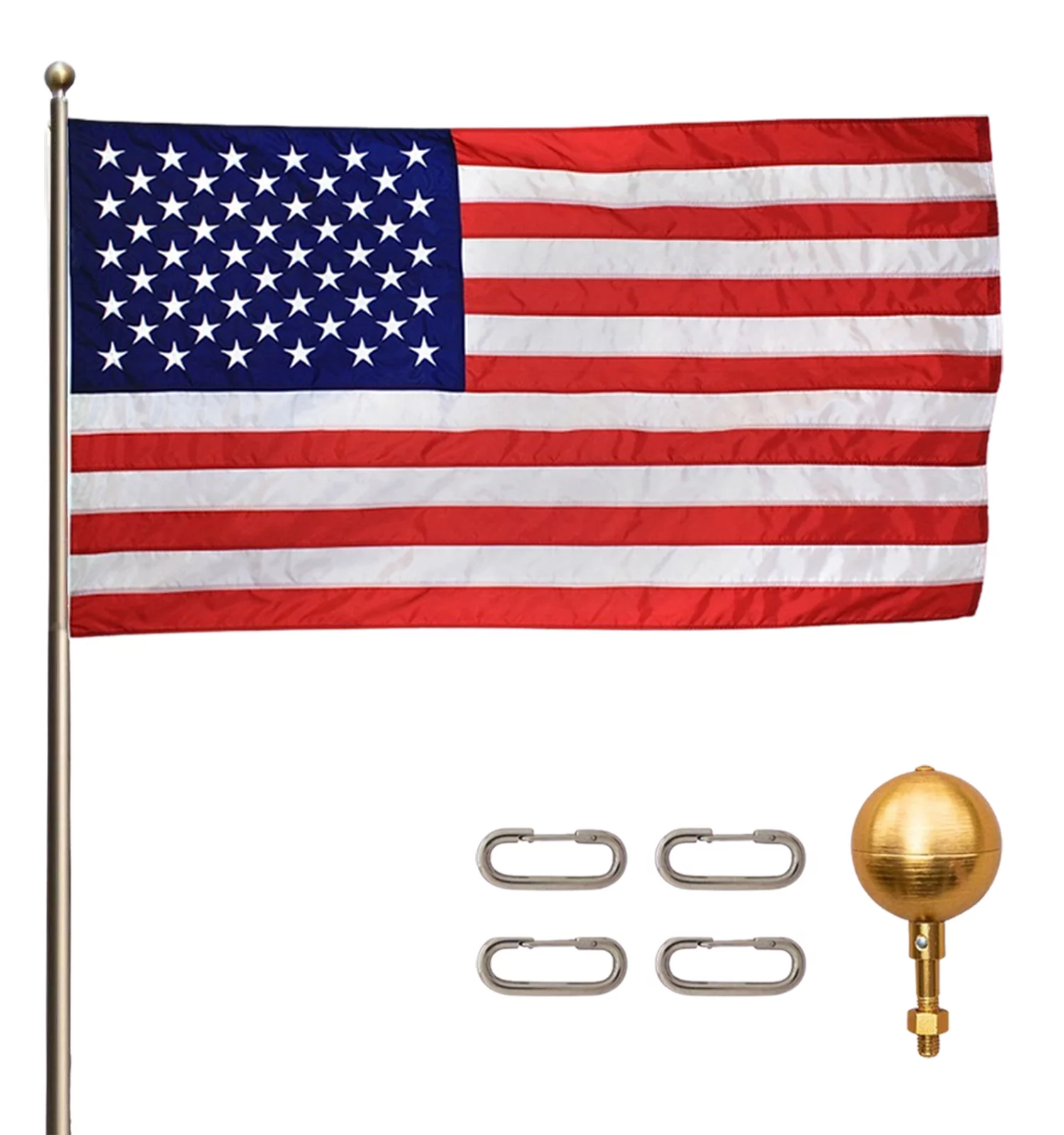 Titan Heavy Duty Aluminum Flag Pole Kit, Light Bronze 15 Feet
