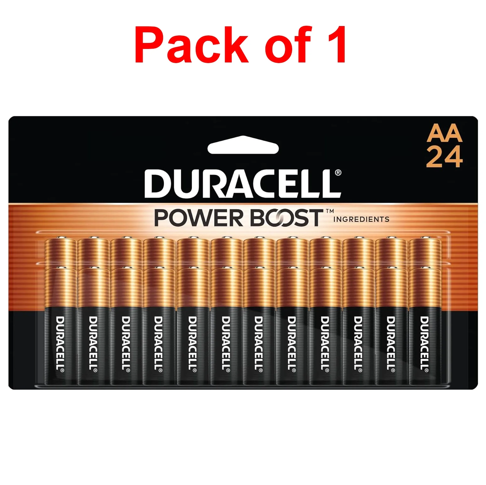 Duracell Coppertop AA Batteries with Power Boost Ingredients & Long-lasting Power - For Toys, Remote Controls, Torch, Calculator, Clocks, Radios, Wireless & Keyboards - 24 Batteries/pack - Pack of 1