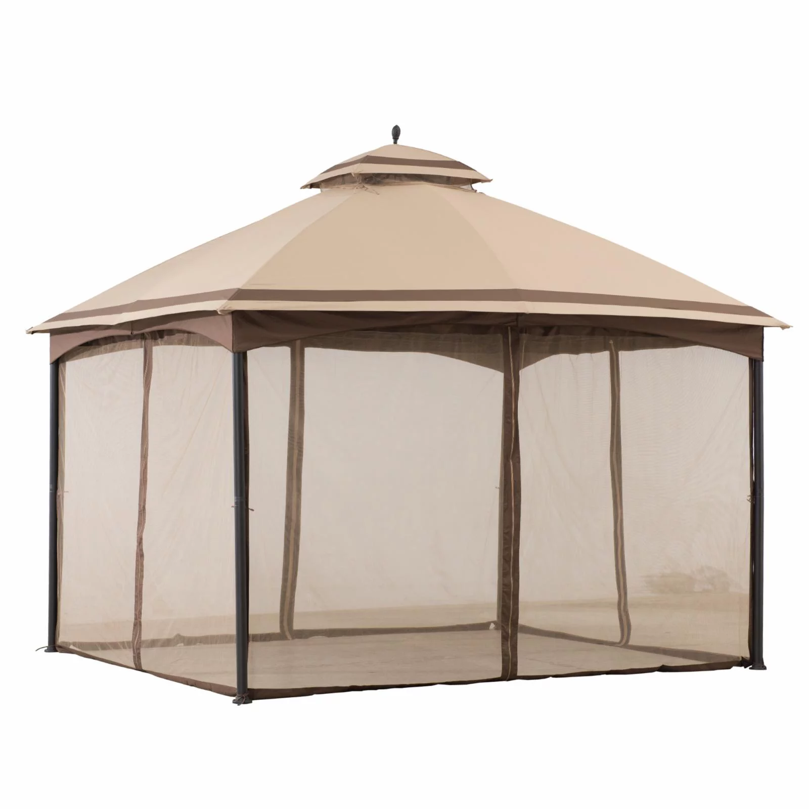 Sunjoy 2 Tone Striped 10.5 x 13 ft. 2 Tier Fabric Topped Steel Gazebo