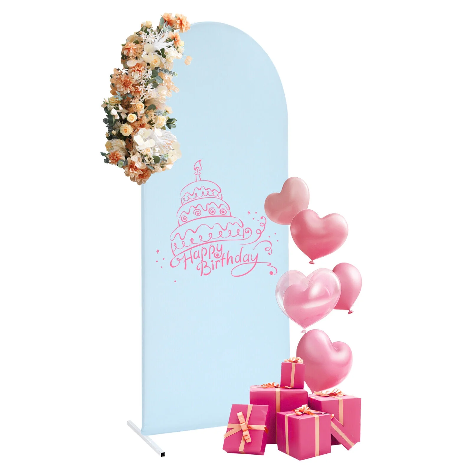 Arch Background Decoration Stand White Metal Wedding Arch Arched Backdrop Stand and Arch Cover Wedding Arch Frame Kit