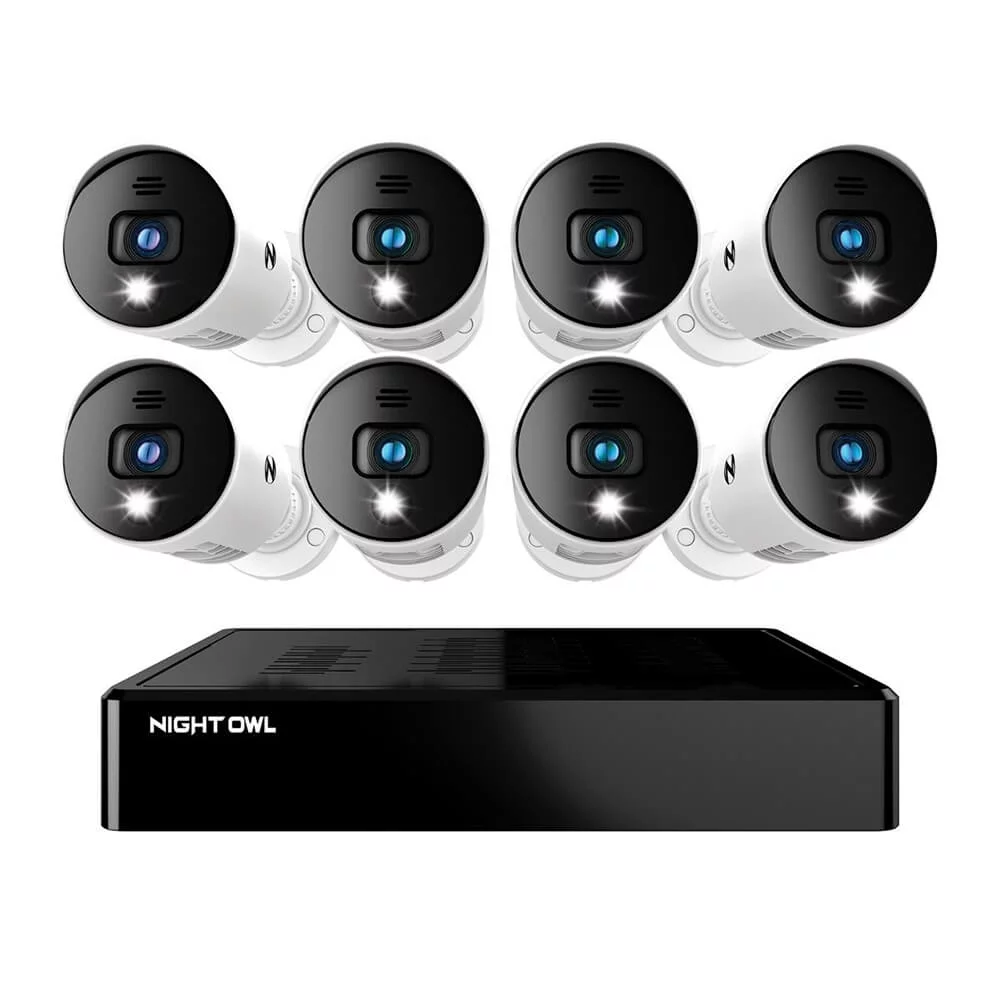 Night Owl BTD2818LSA BTD2 Series Bluetooth 8 Channel 1080p DVR & 8 x 1080p Light Cameras with Audio