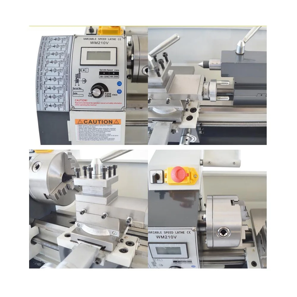 Brushless Motor Milling Metric Thread Mini Metal Bench Lathe Machine 8''X31