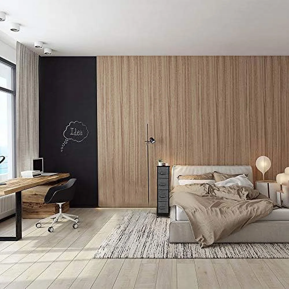 FDSHOIYN Narrow Dresser  Vertical  Unit with 4 Fabric Drawers  Metal Frame  Slim  Tower  7.9" Width  for Living Room  Kitchen  Small Space  Gap (Grey)