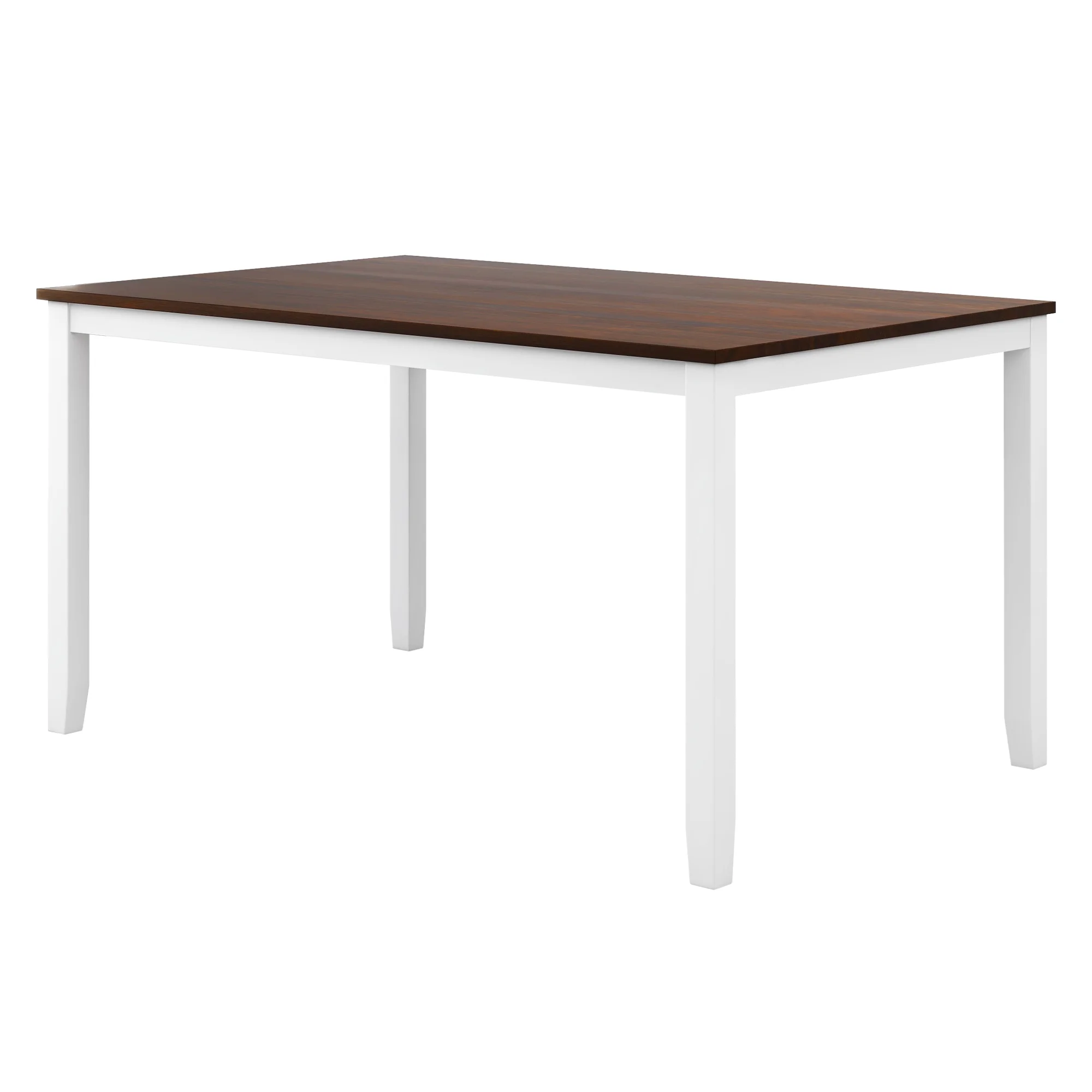 CoSoTower 6-Piece Wooden Kitchen Table Set, Farmhouse Rustic Dining Table Set with Cross Back 4 Chairs and Bench, White+Cherry