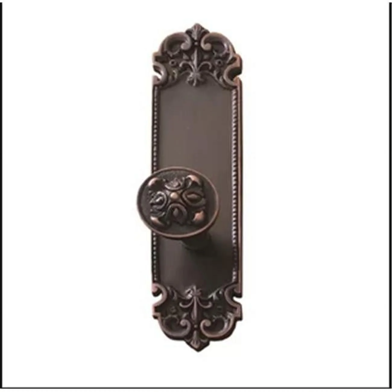 Brass Accents D04-K324G-MLT-609 2.37 in. Antique Brass Fleur De Lis Plate Privacy Set