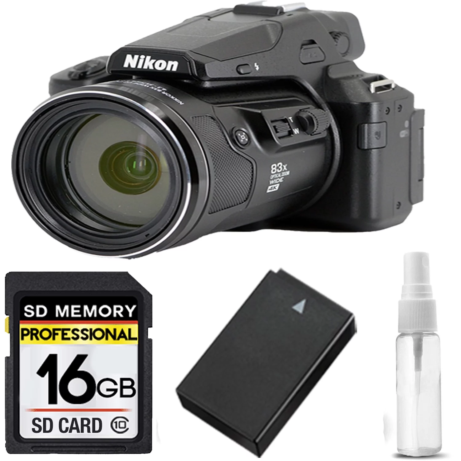 Nikon COOLPIX P950 Digital Camera 83x Optical Zoom WiFi + EXT BATT - 16GB KIT