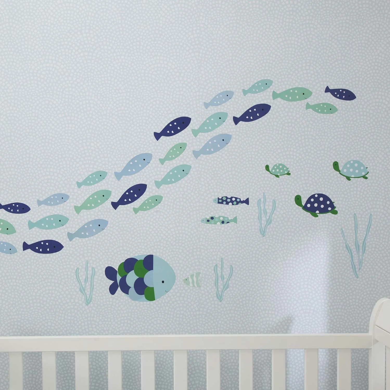 Lambs & Ivy Oceania Aqua/Blue Aquatic Fish Wall Decals/Stickers