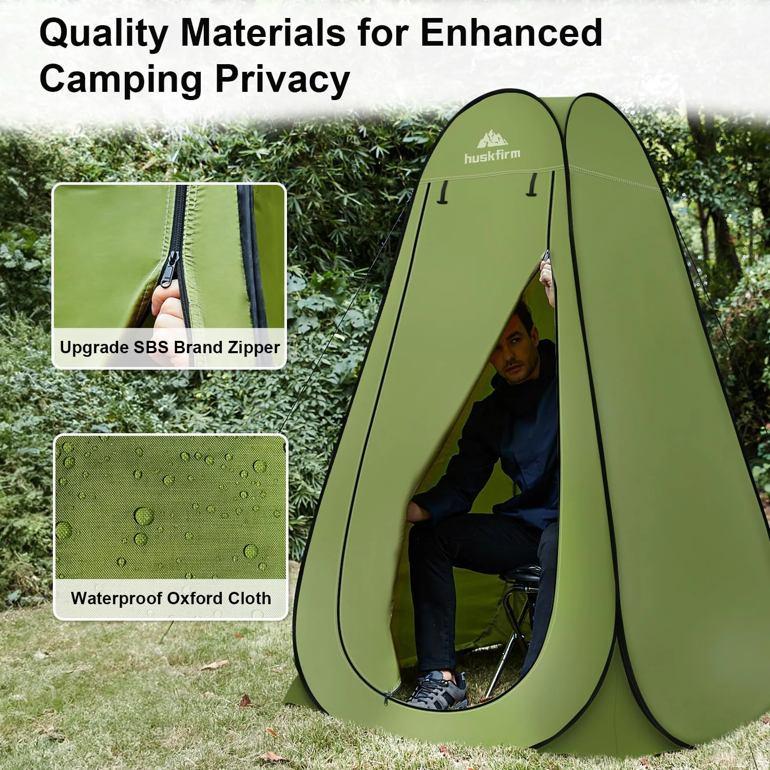 Portable Toilet Kit for Adults, Pop Up Privacy Tent, Stainless Steel Portable Camping Toilet with Toilet Tent, Instant Portable Outdoor Shower Tent Camp Toilet Changing Dressing Room
