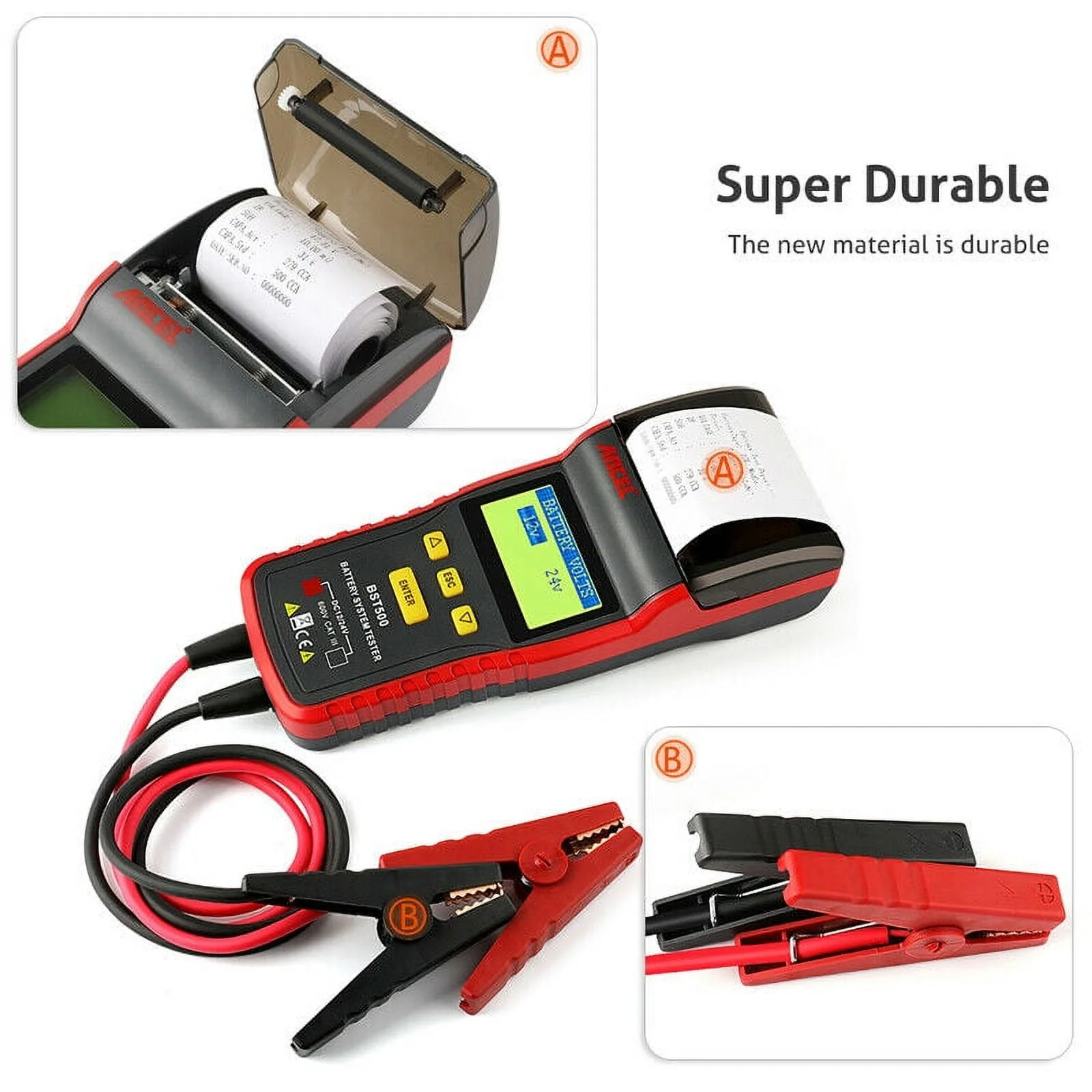 ANCEL BST500 12V&24V Car Battery Charging Tester Analyzer With Printer Heavy Duty Truck Car Battery Test Auto Diagnostic tool