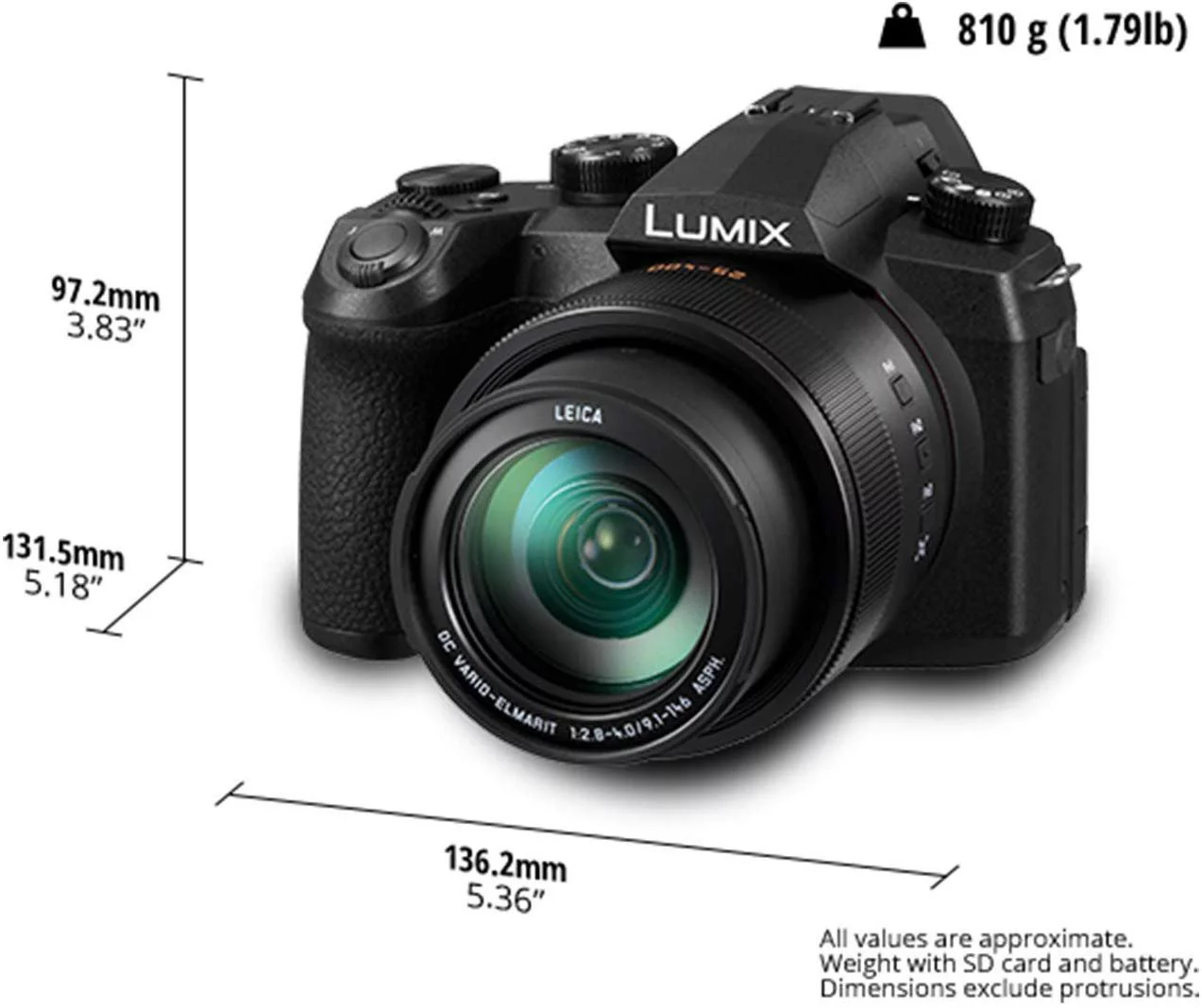 PANASONIC LUMIX FZ1000 II 20.1MP Digital Camera, 16x 25-400mm LEICA DC Lens, 4K Video, Optical Image Stabilizer and 3.0-inch Display – Point and Shoot Camera - DC-FZ1000M2 (Black) - 64GB Essential Kit