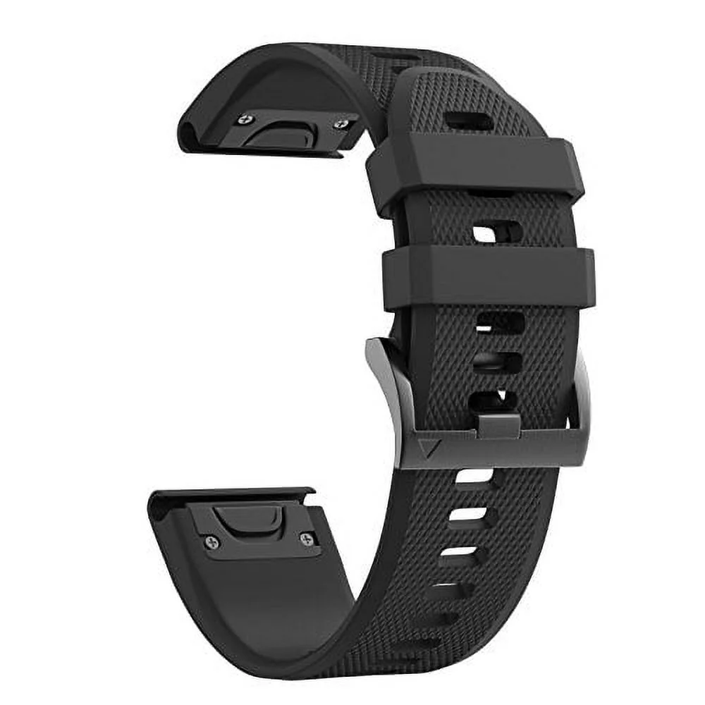 Notocity Compatible Fenix 5 Band 22mm Width Soft Silicone Watch Strap for Fenix 5/Fenix 5 Plus/Fenix 6/Fenix 6 Pro/Forerunner 935/Forerunner 945/Approach S60/Quatix 5(Black)