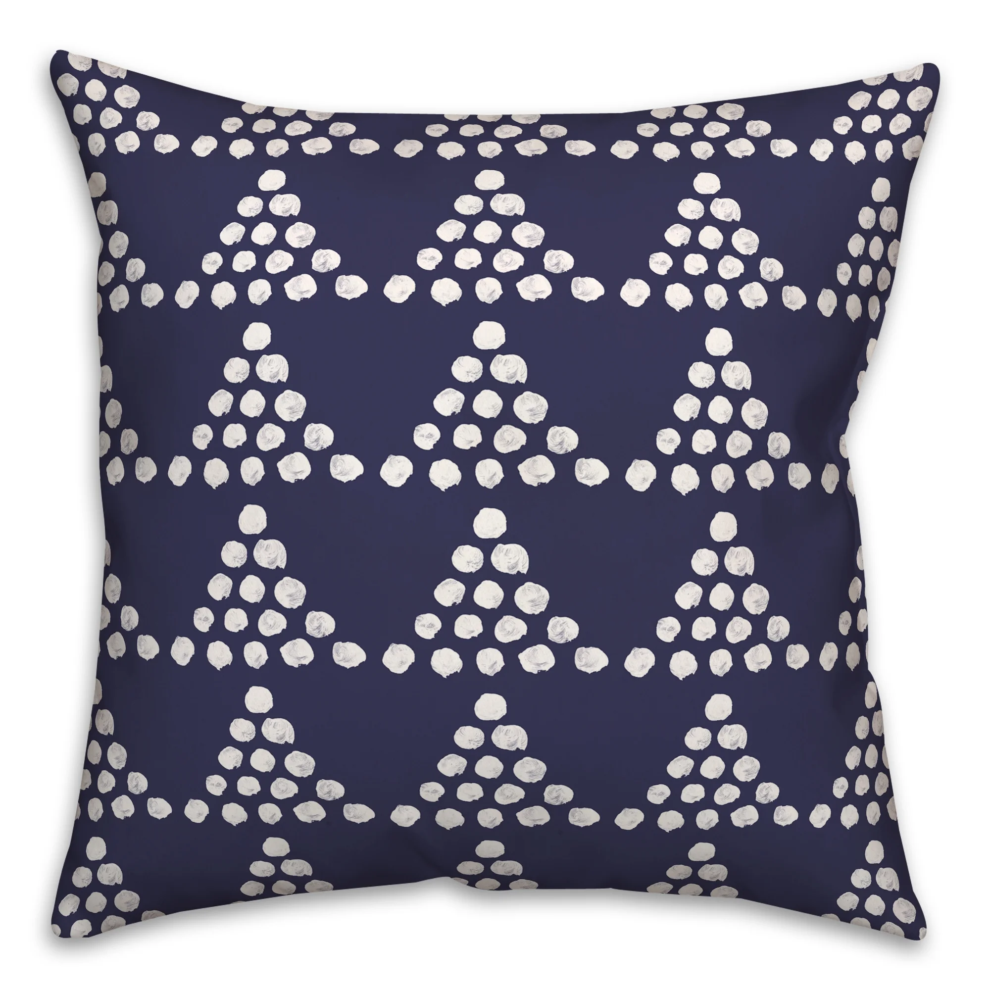 Creative Products Navy Dotted Triangles 18 x 18 Indoor / Outdoor Pillow