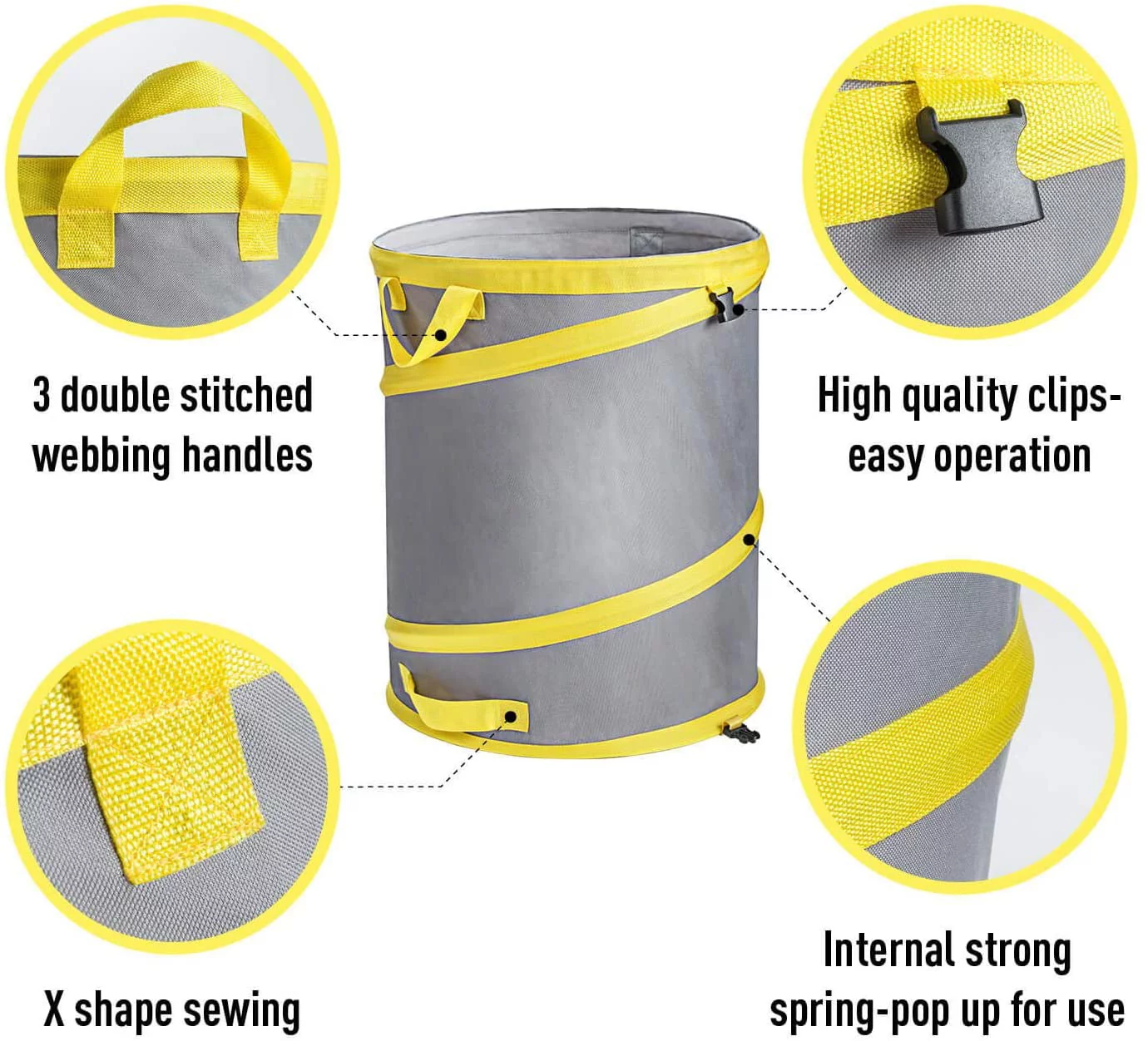 Jardineer 30 Gallon Collapsible Garden Bag/Trash Can - Reusable Leaf Bag - Pop Up Yard Waste Bag Container/Leaf Bin