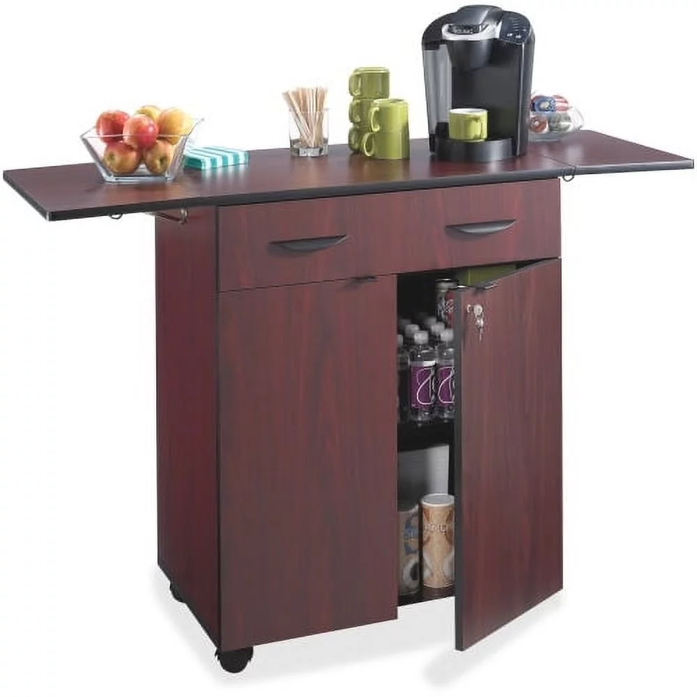 Safco Hospitality Service Cart 4 Casters - Wood - x 32.5