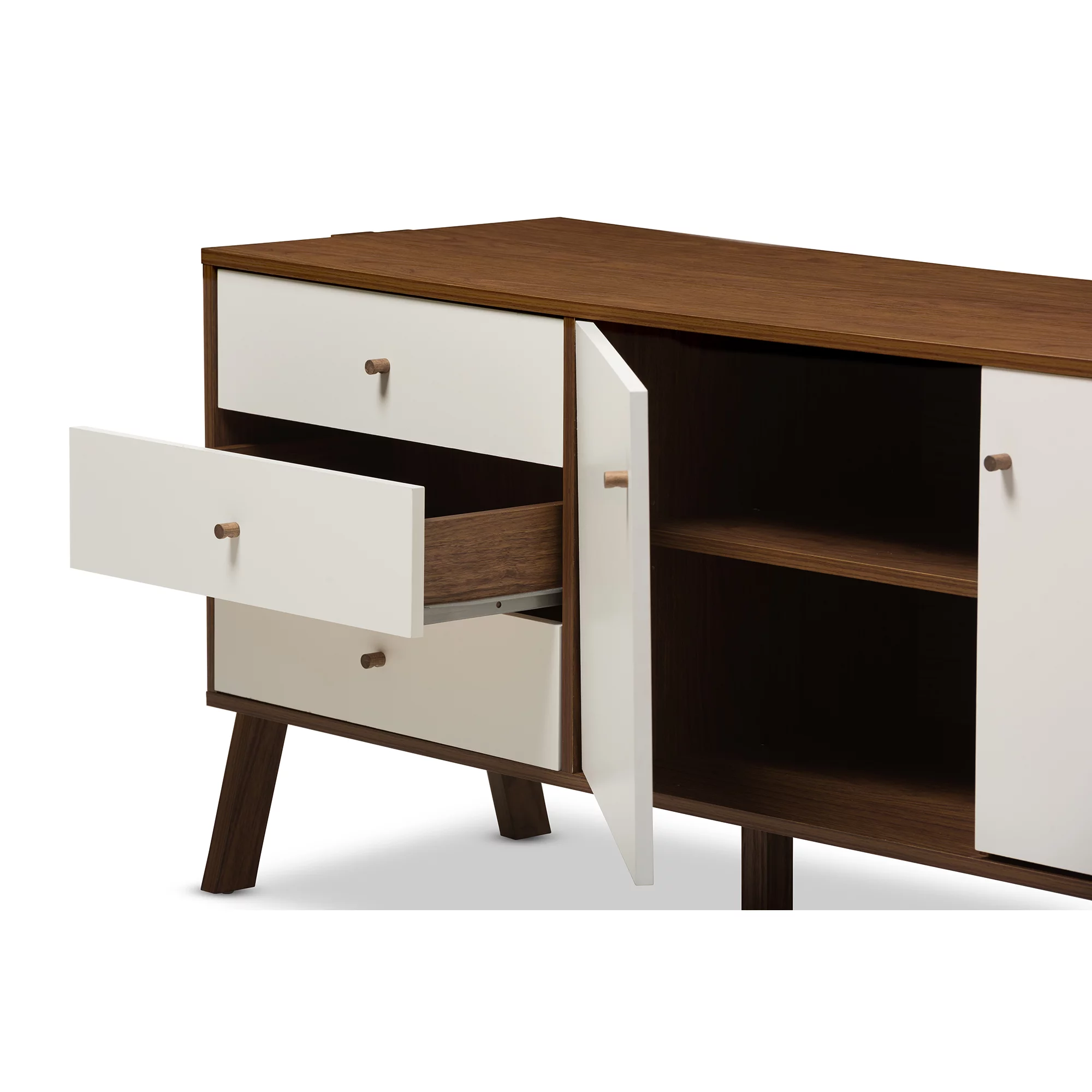 Willow White and Walnut Sideboard by Bellamy Studios