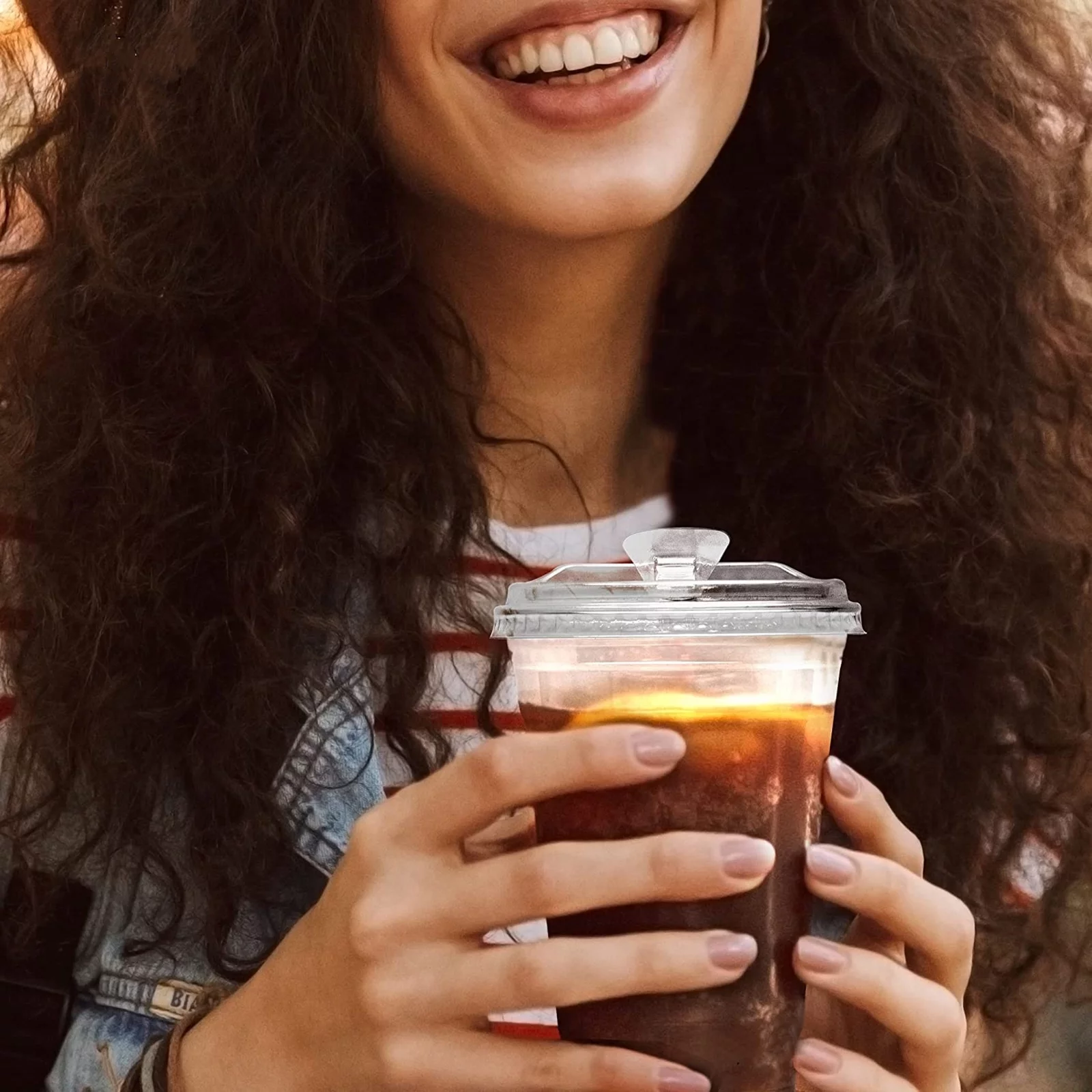 Tripumer [50-Pack]Capacity 20 oz Clear Plastic Cups with Lids BPA Free Disposable Cold Drink Cups Party Drink Cups for Iced Coffee Smoothies Soda Cocktails Juice Tea