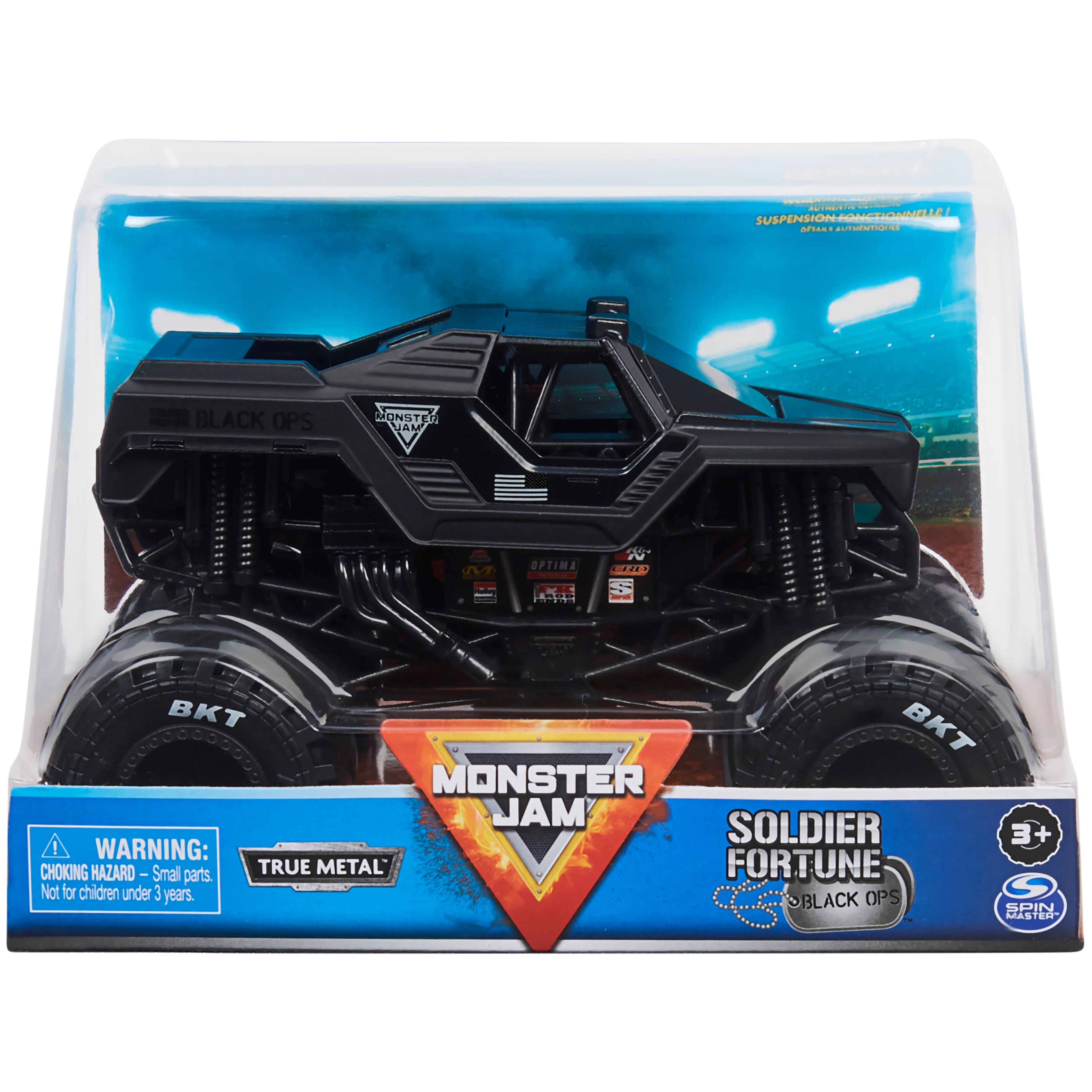 Monster Jam, Official Soldier Fortune Black Ops Monster Truck, Collector Die-Cast Vehicle, 1:24 Scale