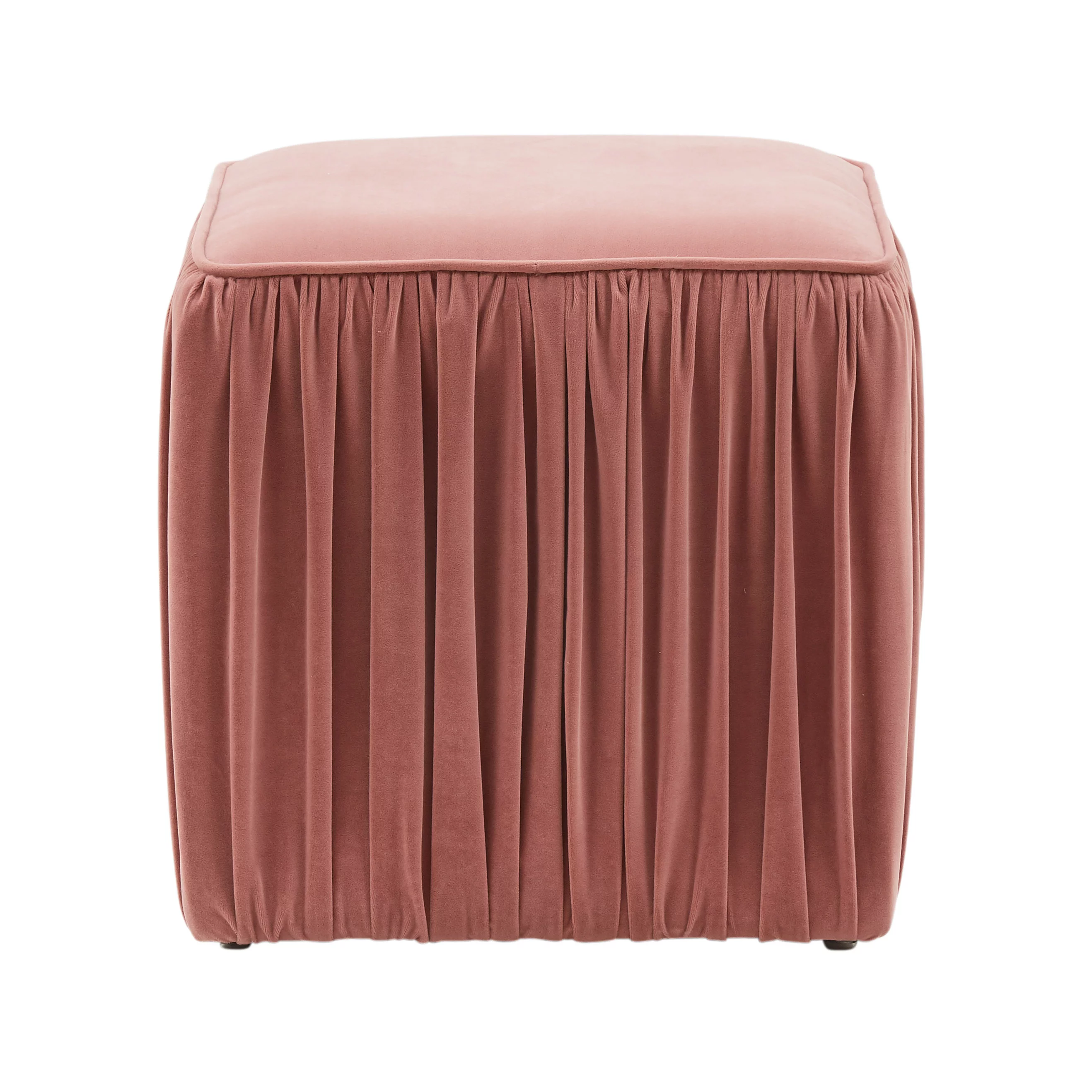 TOV Furniture Morgan Mauve Square Pleated Ottoman
