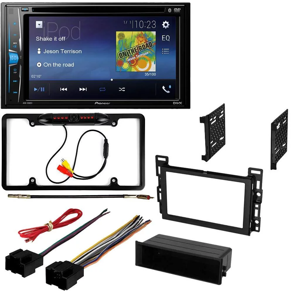 KIT240 Bundle with Pioneer Multimedia DVD Car Stereo and Installation Kit - for Saturn Aura 2007-2009 / Bluetooth Touchscreen Radio - Backup Camera, Double Din Mounting Kit