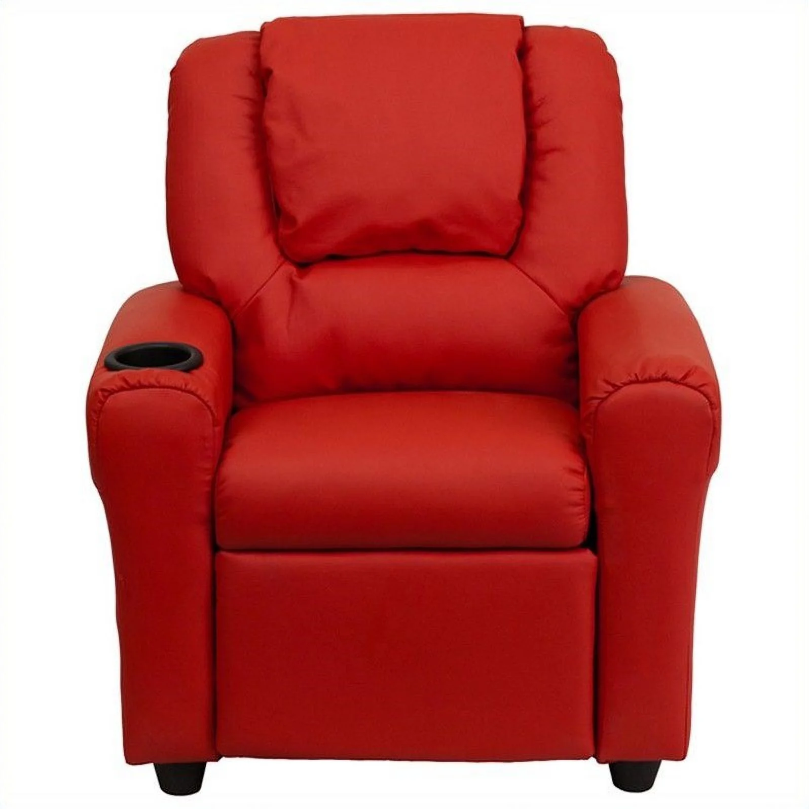 Bowery Hill Kids Faux Leather Recliner in Red