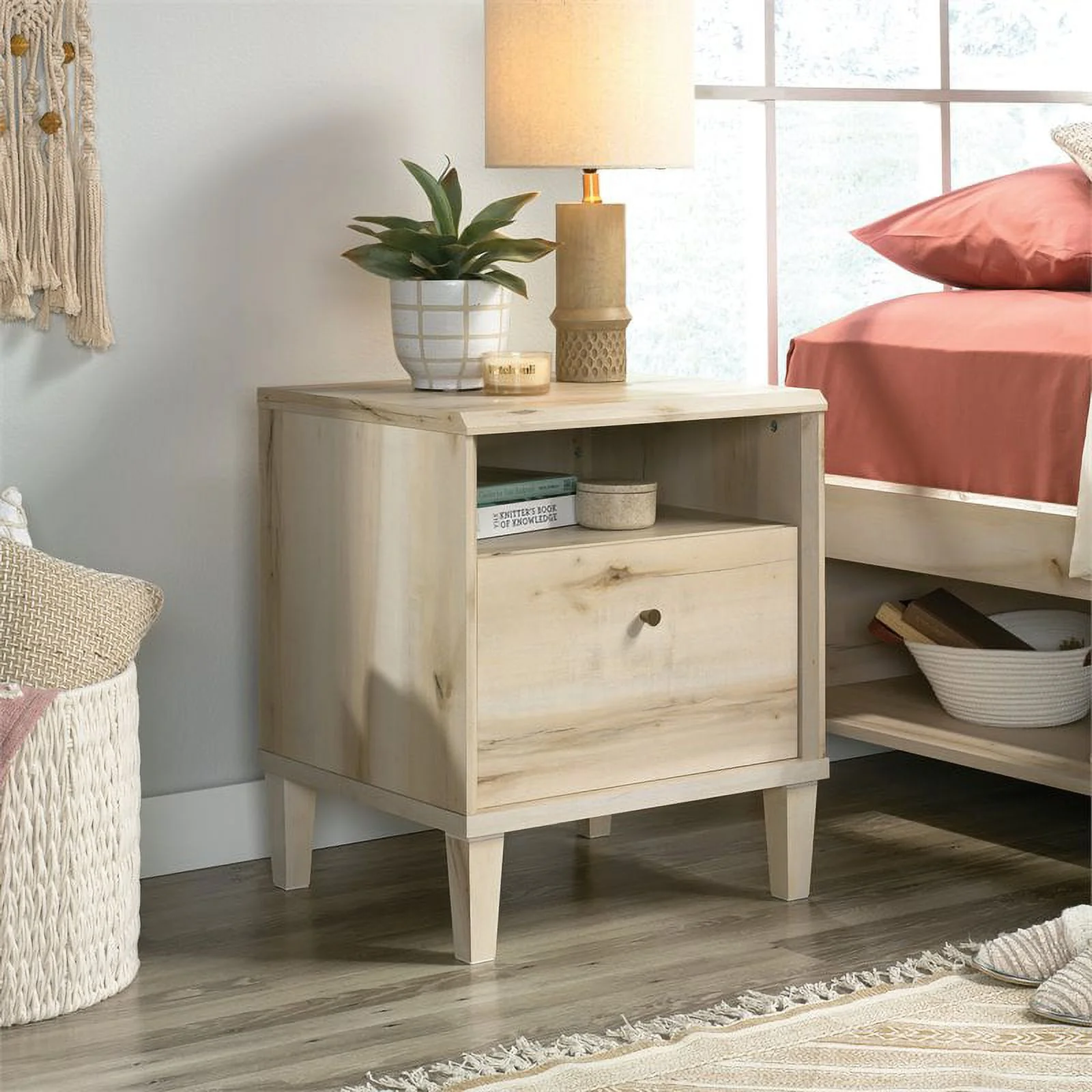 Home Square 3 Piece Bedroom Set with Chest and Two Nightstands in Pacific Maple