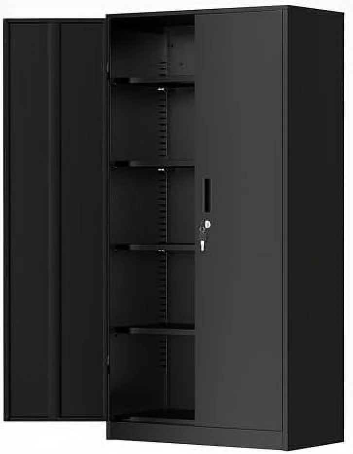 CKPFVY Metal Garage Cabinet  72\u201D Large  Cabinet with 2 Doors and 4 Adjustable Shelves  Steel Tool Cabinets  Metal File  Cabinet for Home Office  Garage  School  Kitchen
