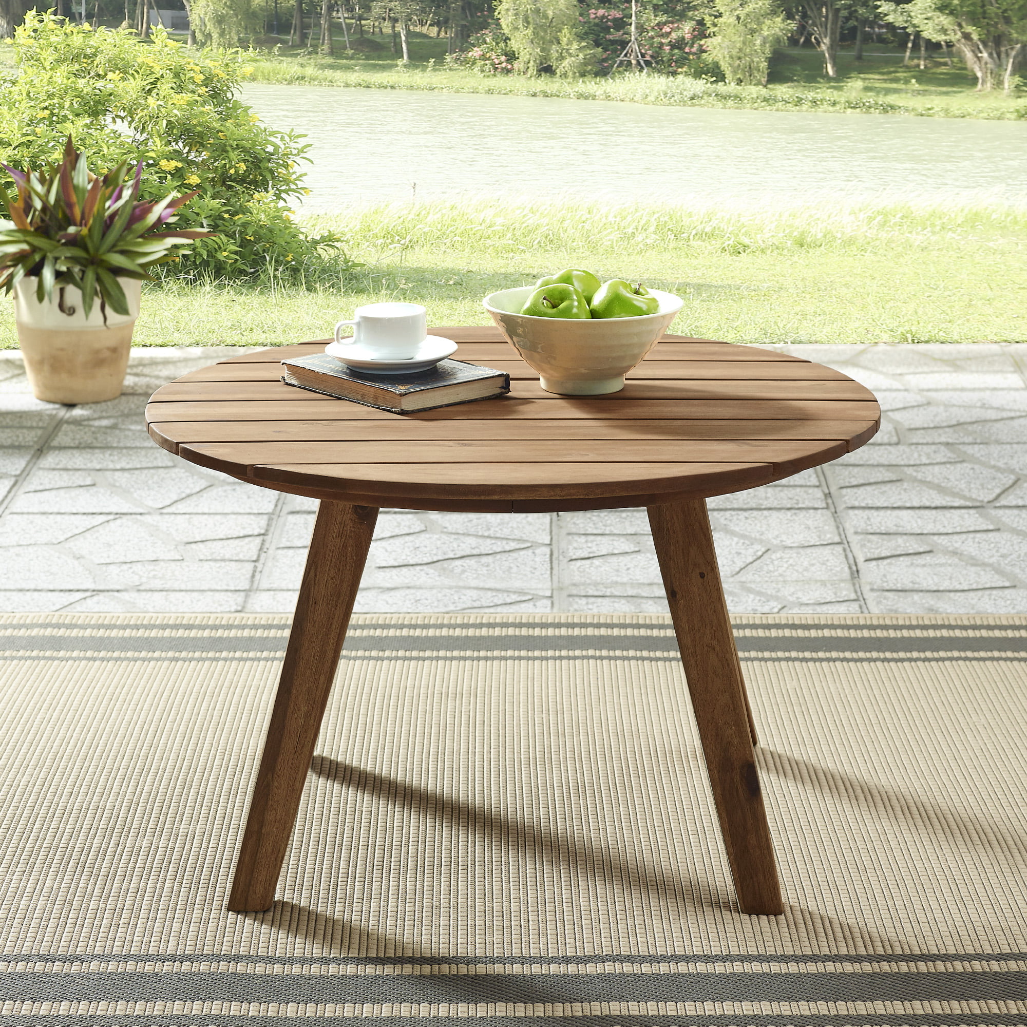 Daffodil Round Solid Wood Brown Coffee Table by Desert Fields