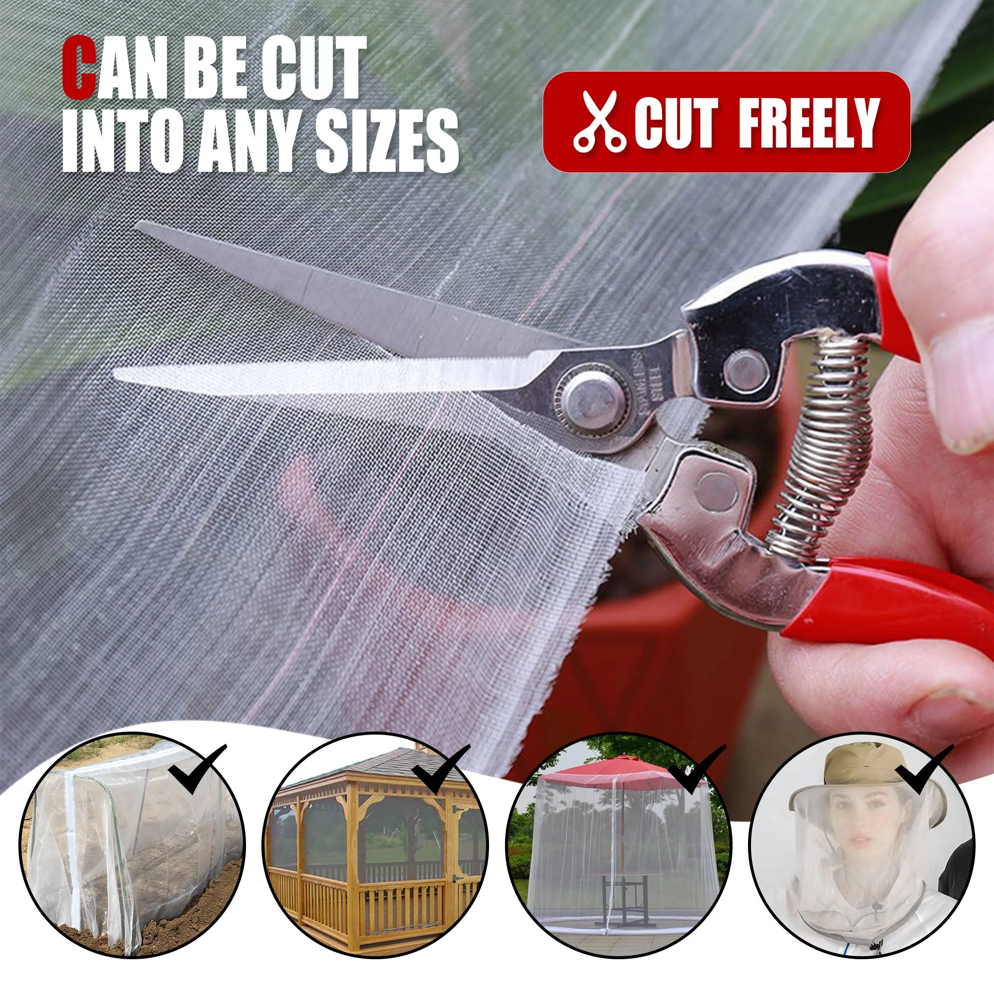 Mosquito Garden Bug Insect Netting Insect Barrier Bird Net Plant Protective Mesh 10Ft x 20Ft