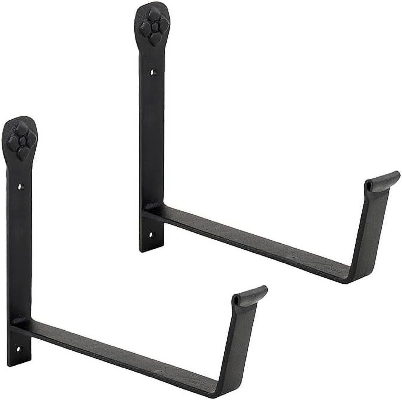 Designs SFB-02 Wall-Mount, 8 Inch Flower Window Box Planter Brackets, 8-Inch, Black