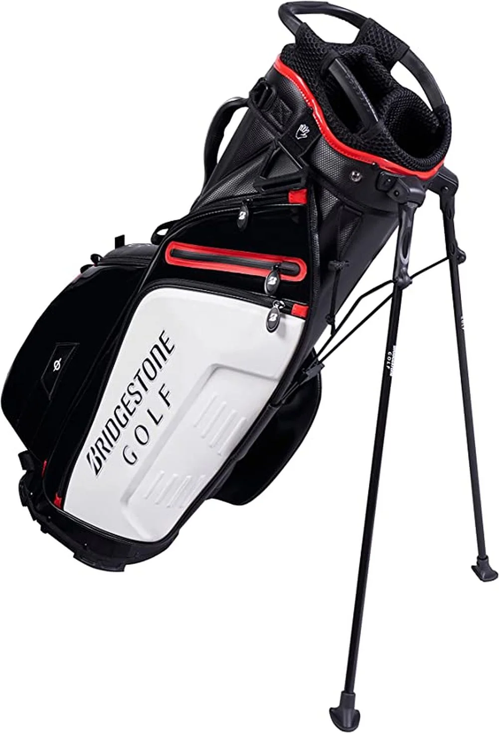 Bridgestone Staff Stand Bag (6-way top, Black/White) 2023 NEW